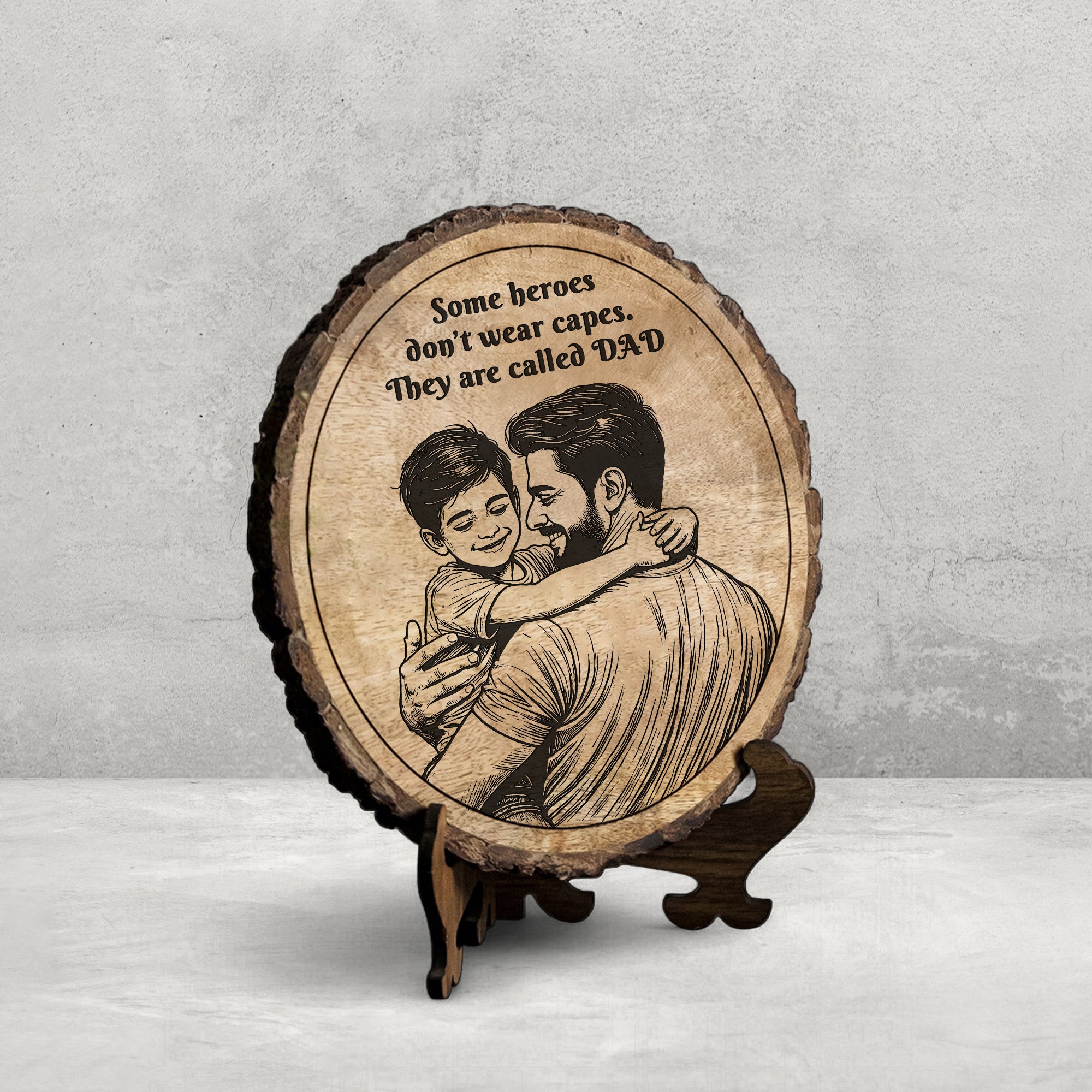 Handcrafted Mango Wood Personalized plaque - Father's day Gift