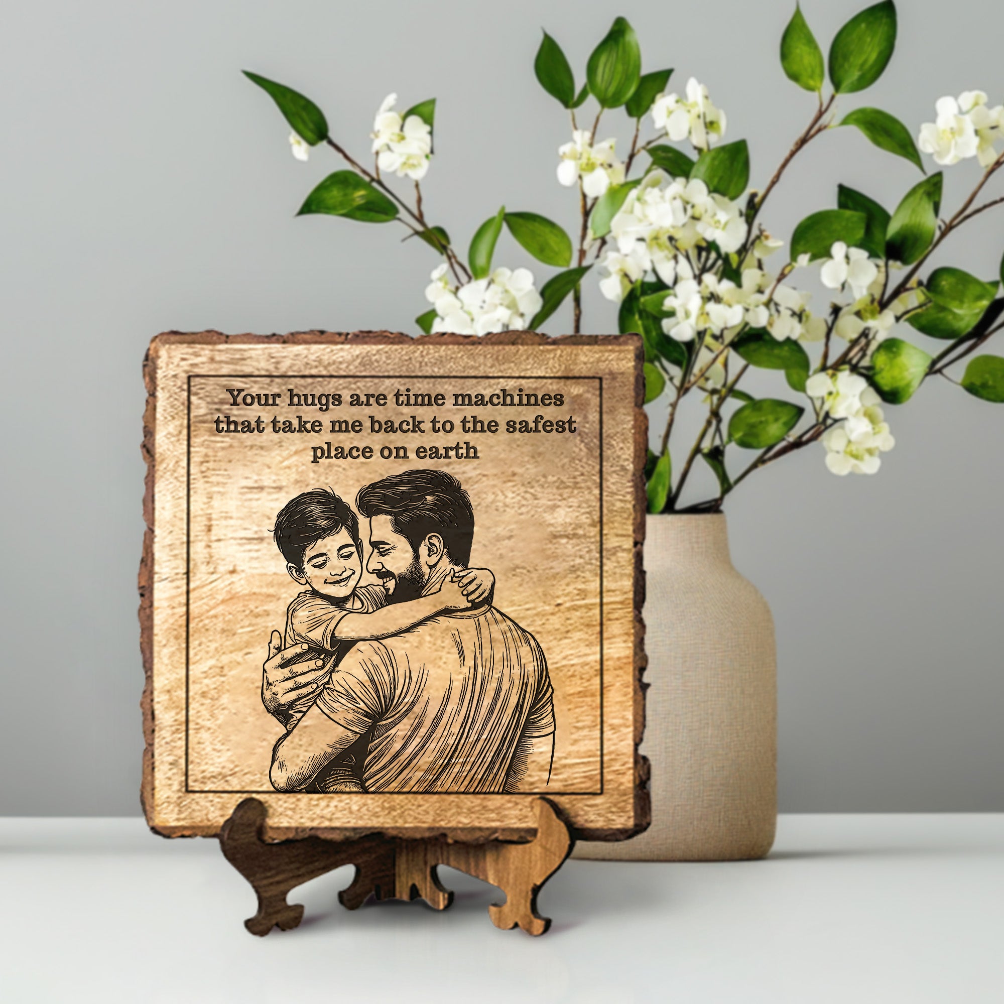 Handcrafted Mango Wood Personalized plaque - Father's day Gift