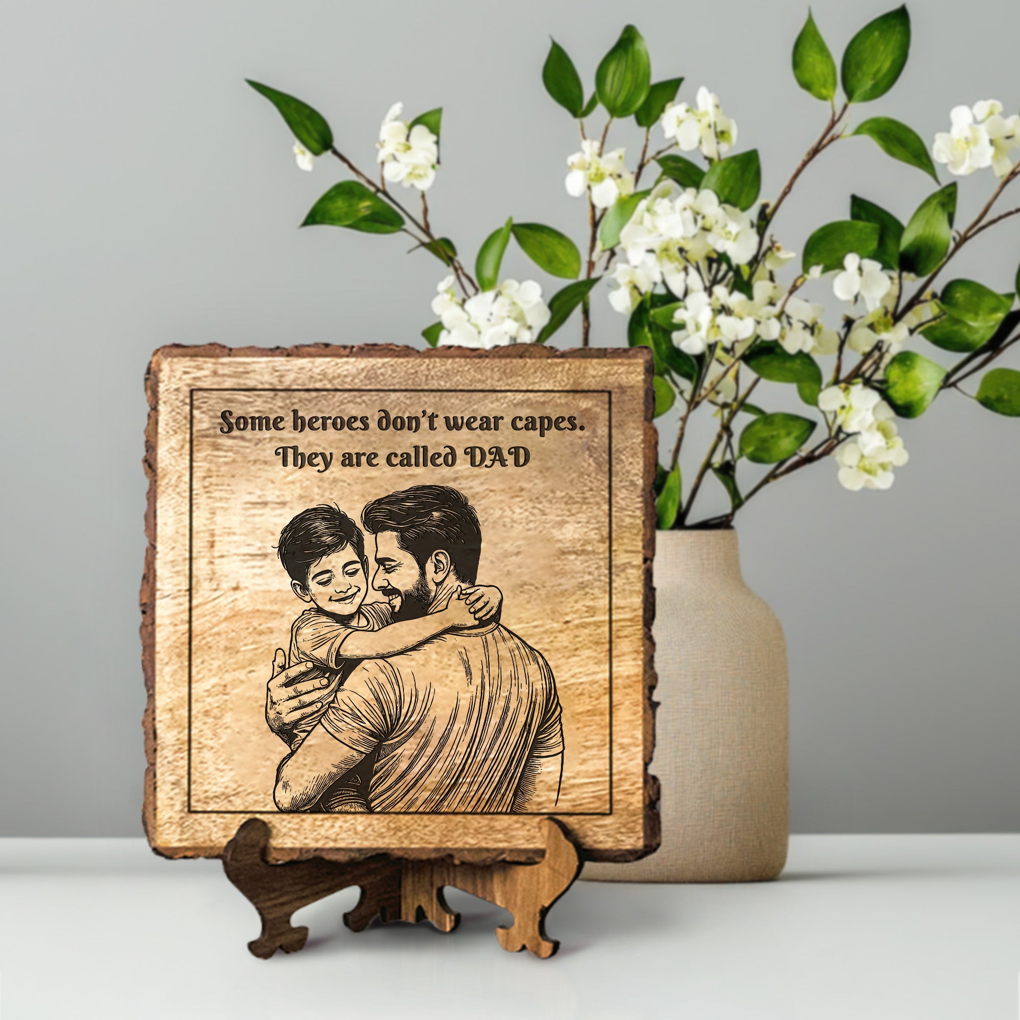 Handcrafted Mango Wood Personalized plaque - Father's day Gift