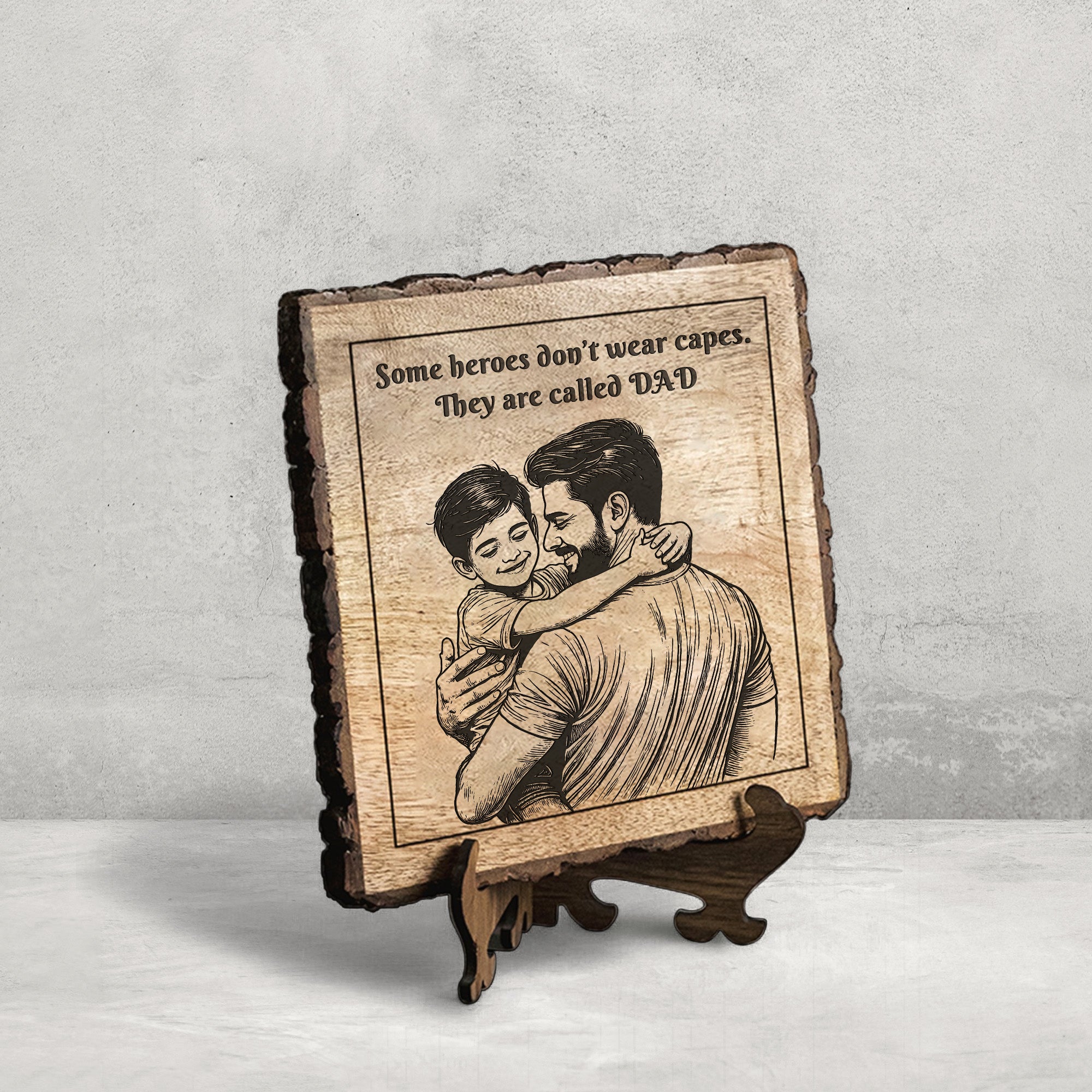 Handcrafted Mango Wood Personalized plaque - Father's day Gift