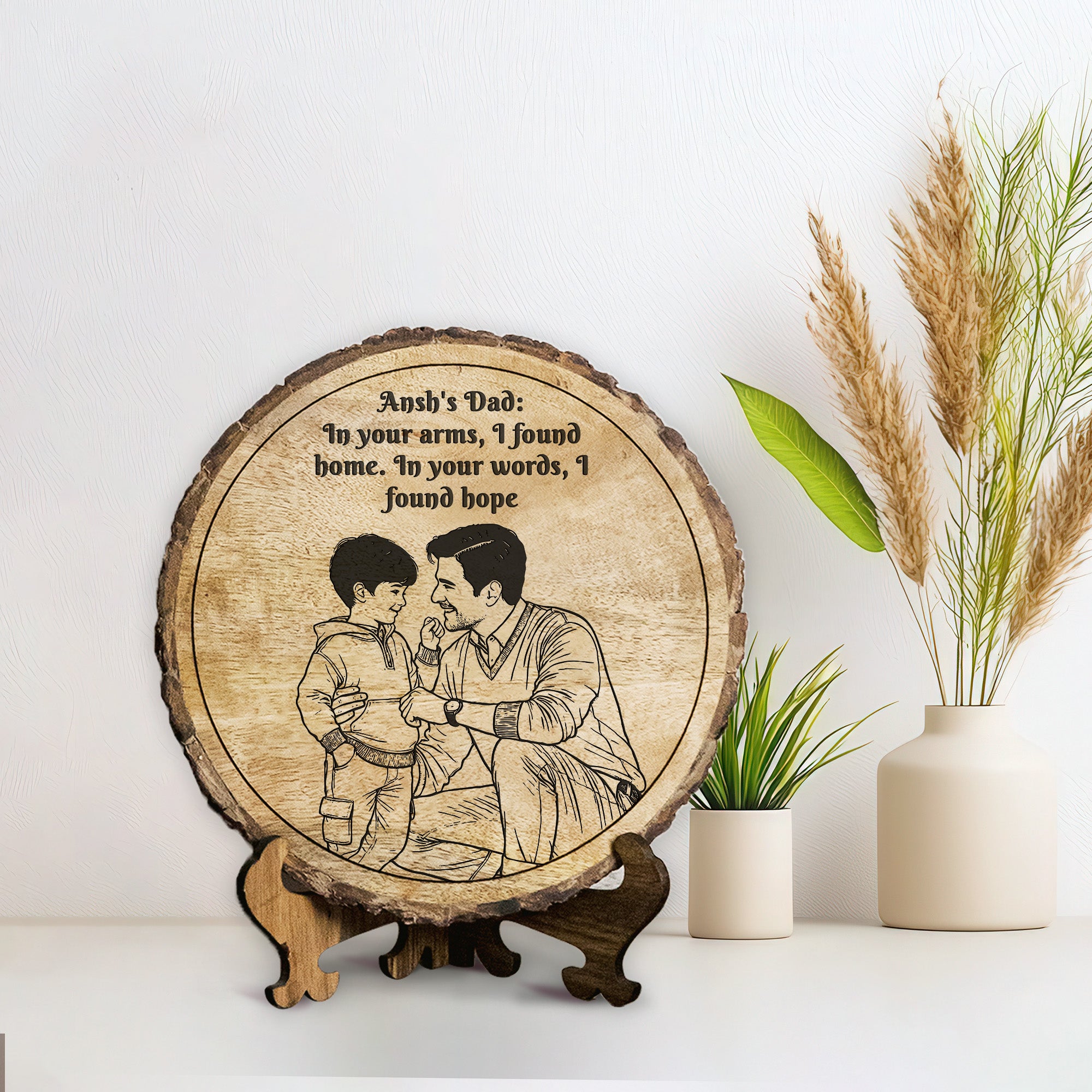 Handcrafted Mango Wood Personalized plaque - Father's day Gift
