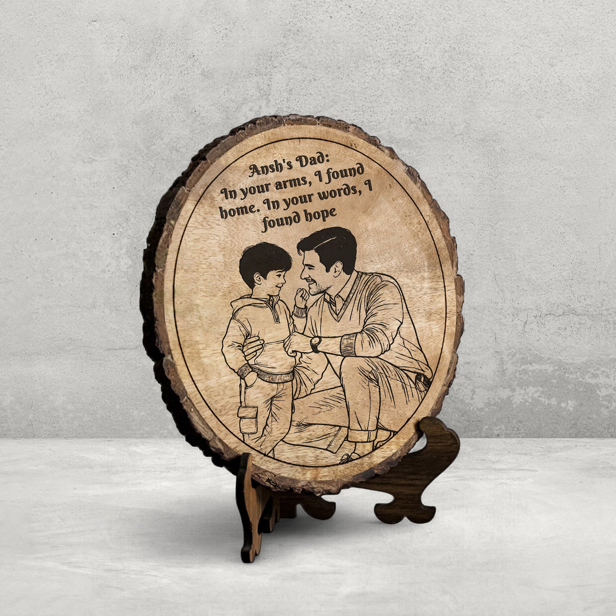 Handcrafted Mango Wood Personalized plaque - Father's day Gift