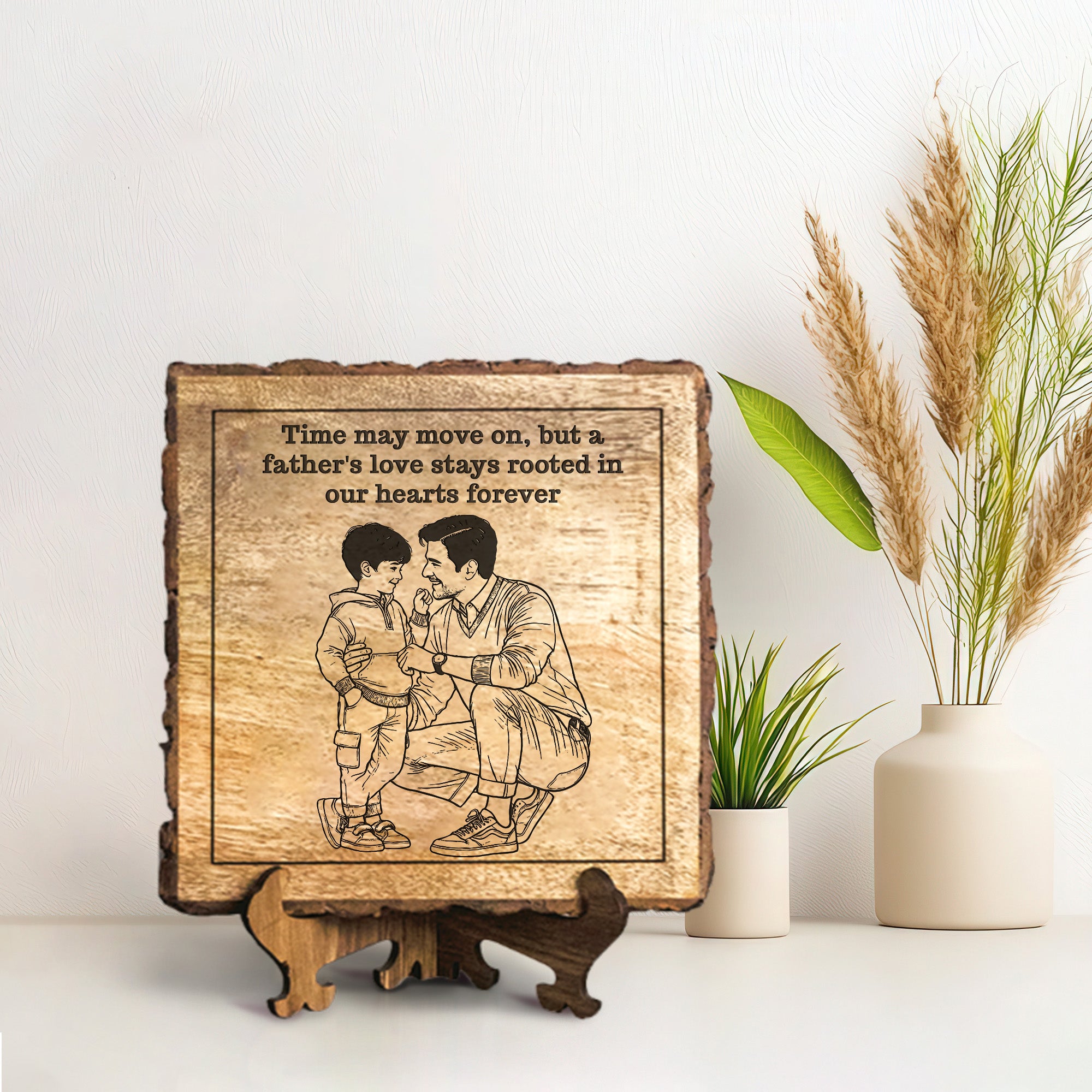 Handcrafted Mango Wood Personalized plaque - Father's day Gift