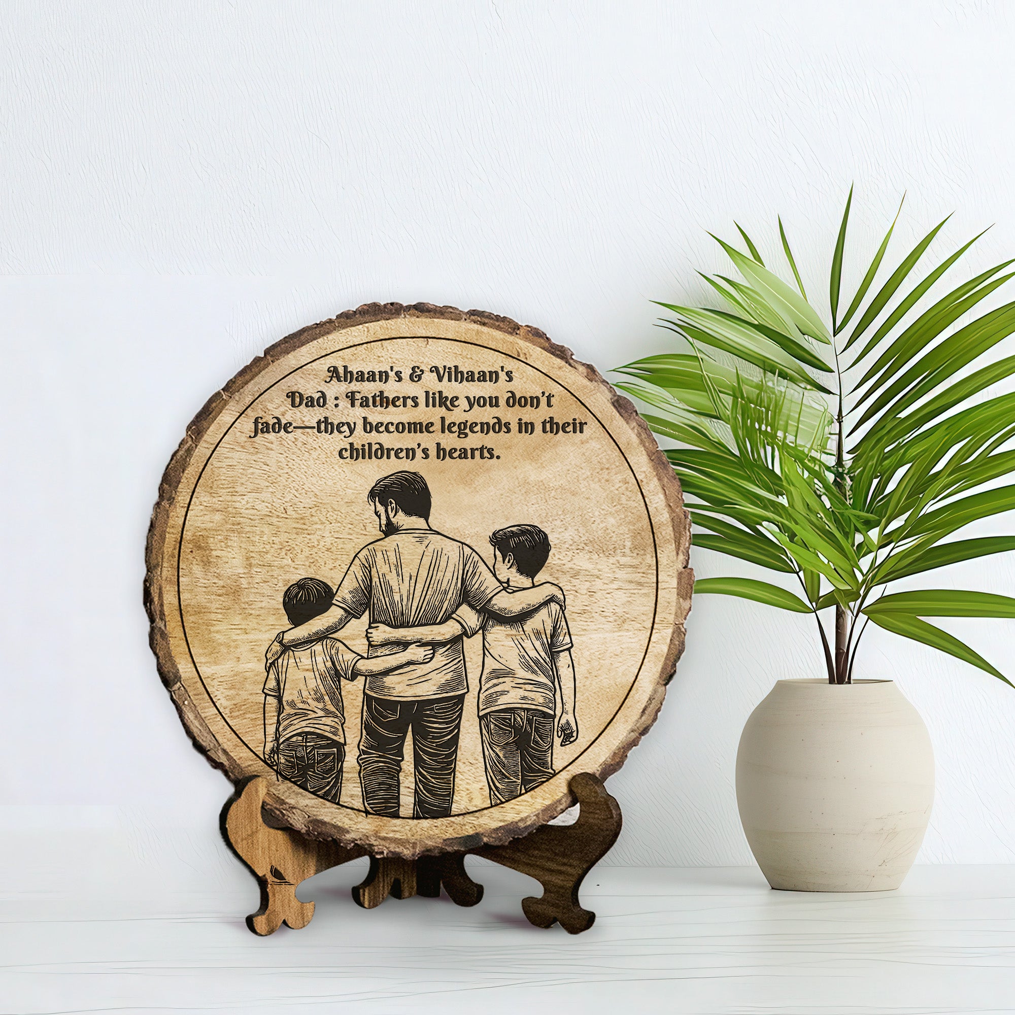 Handcrafted Mango Wood Personalized plaque - Father's day Gift