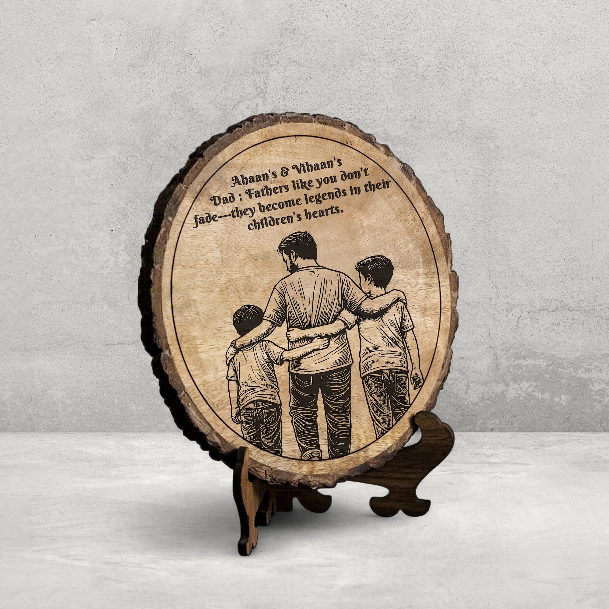 Handcrafted Mango Wood Personalized plaque - Father's day Gift