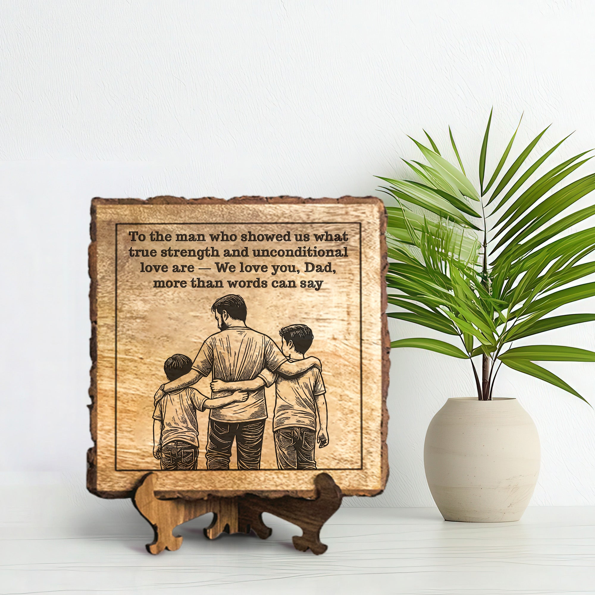 Handcrafted Mango Wood Personalized plaque - Father's day Gift