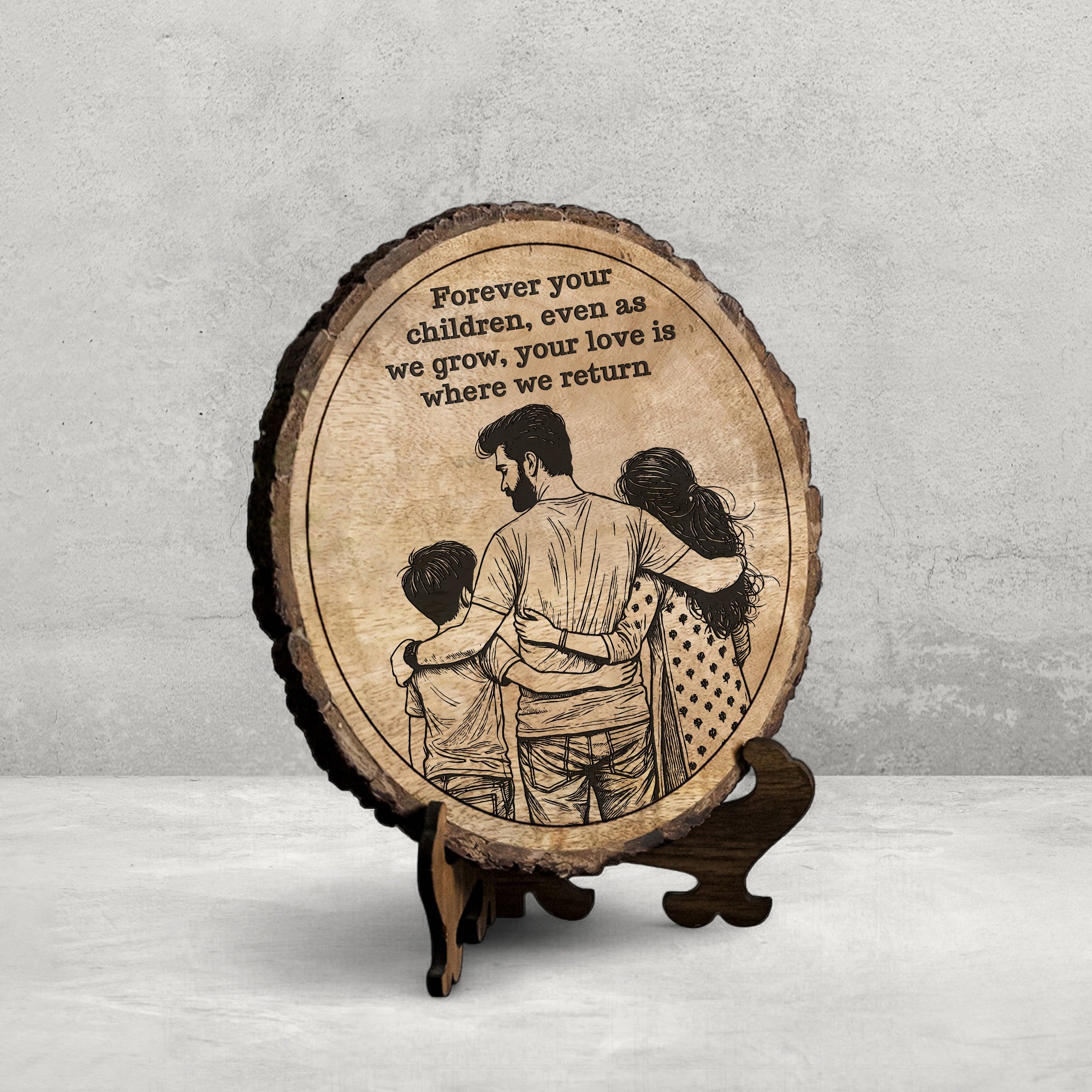 Handcrafted Mango Wood Personalized plaque - Father's day Gift