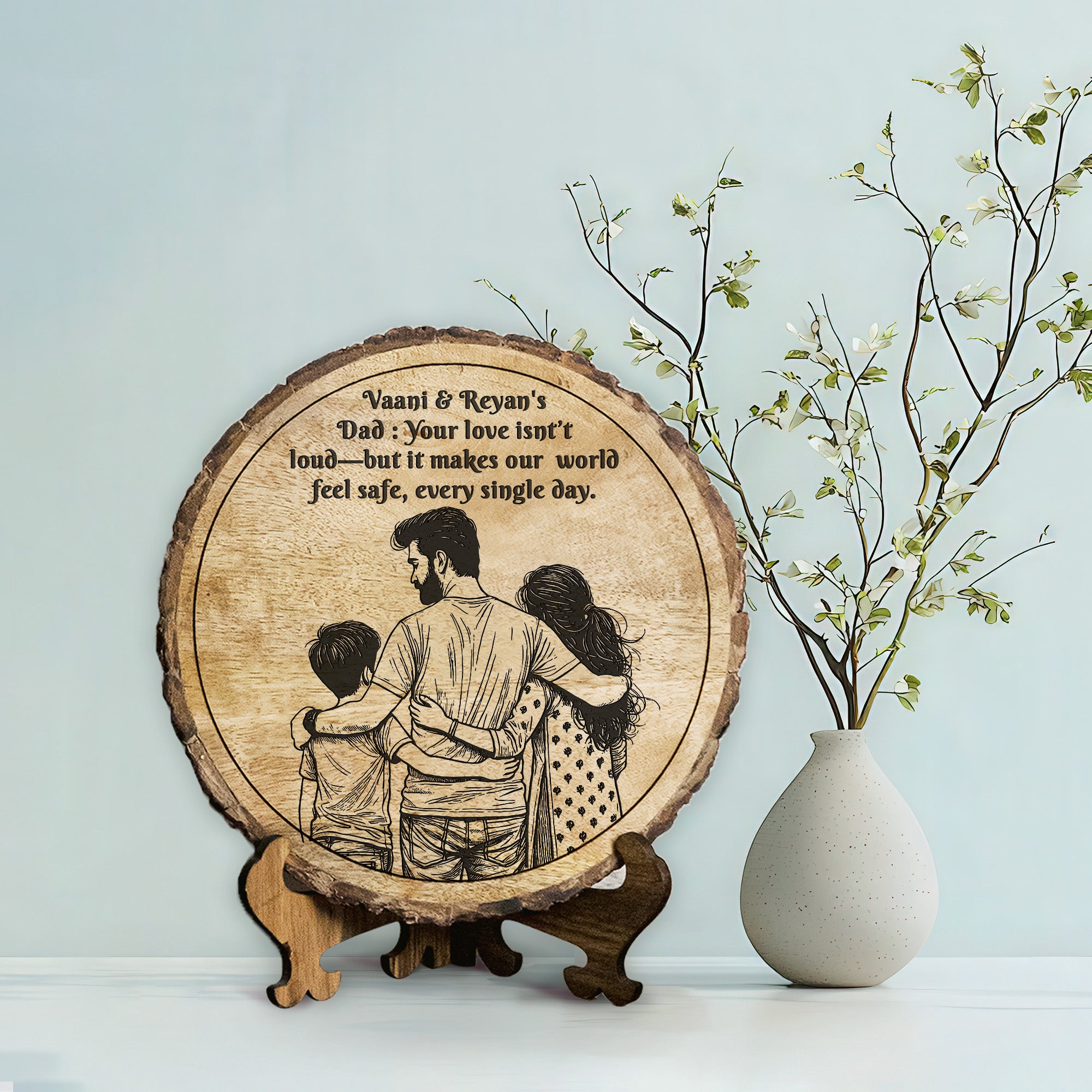 Handcrafted Mango Wood Personalized plaque - Father's day Gift