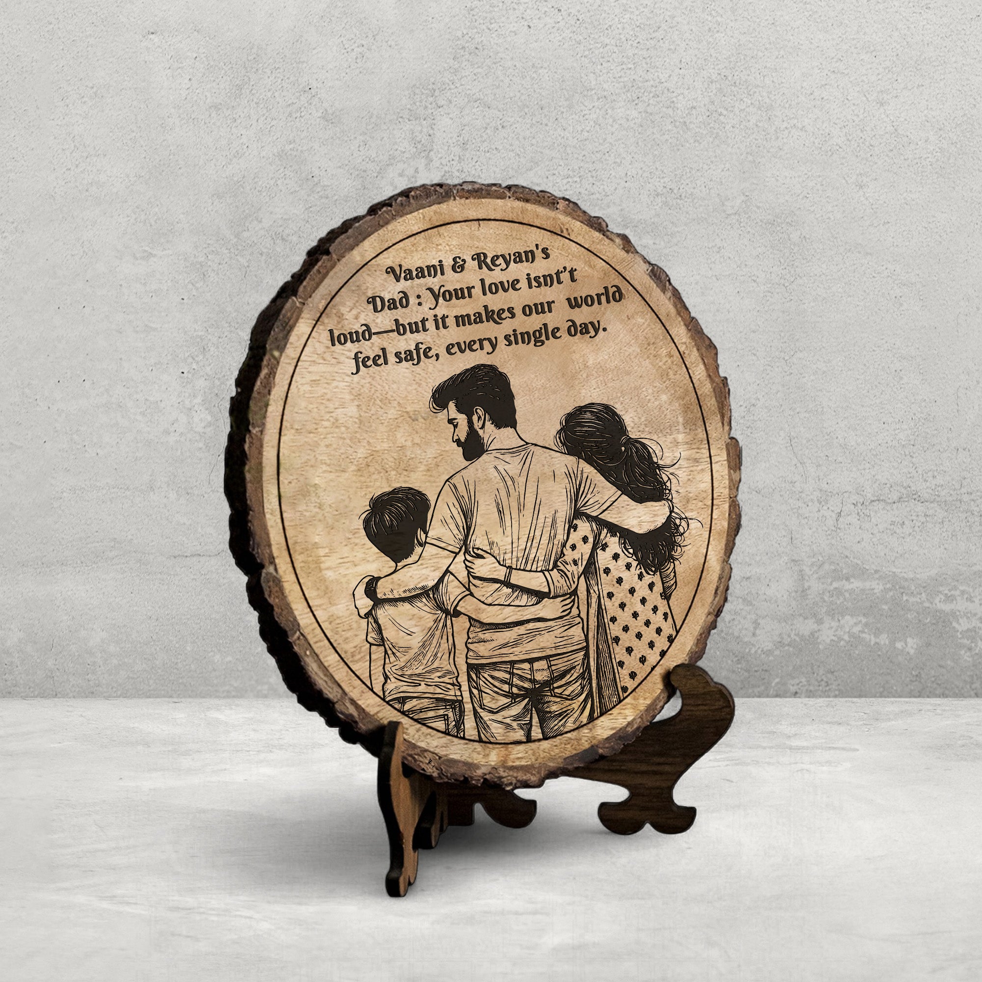 Handcrafted Mango Wood Personalized plaque - Father's day Gift