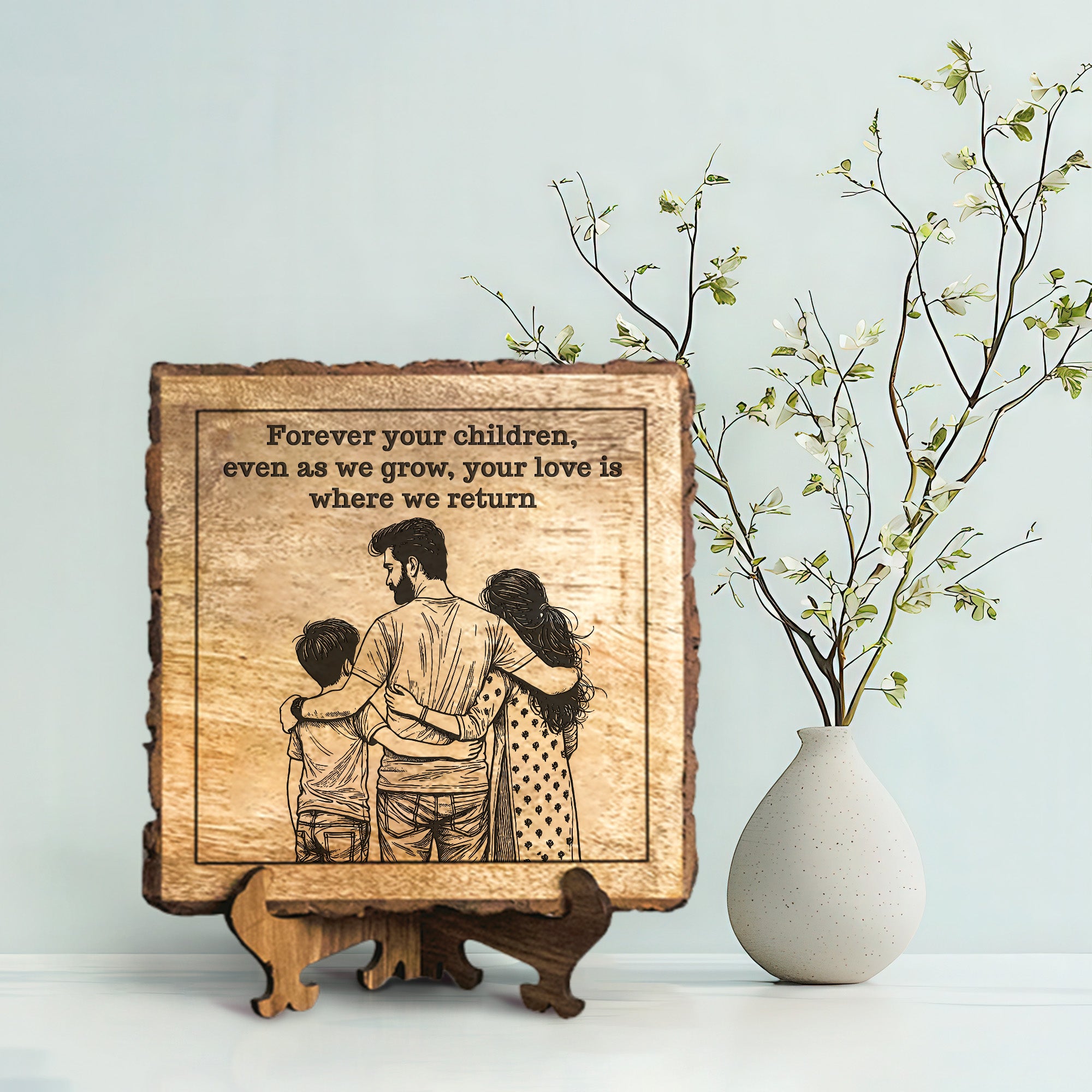 Handcrafted Mango Wood Personalized plaque - Father's day Gift
