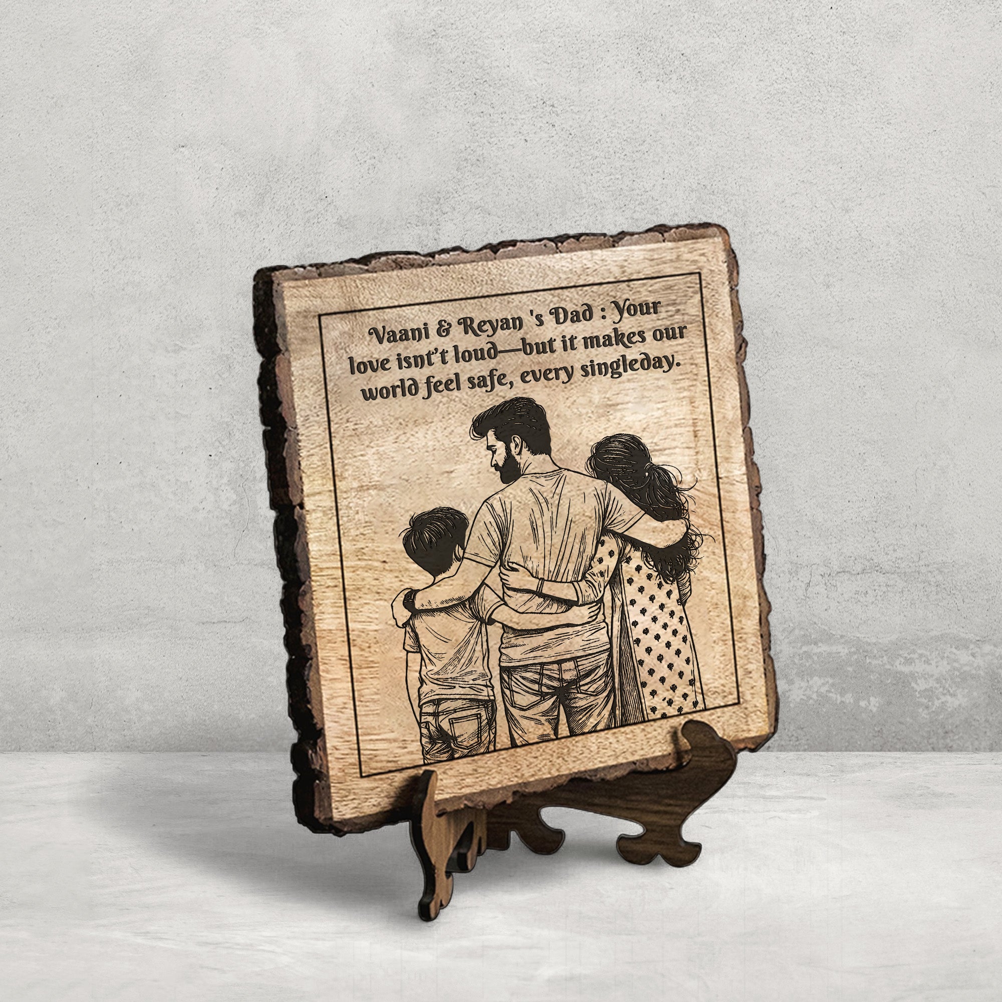 Handcrafted Mango Wood Personalized plaque - Father's day Gift
