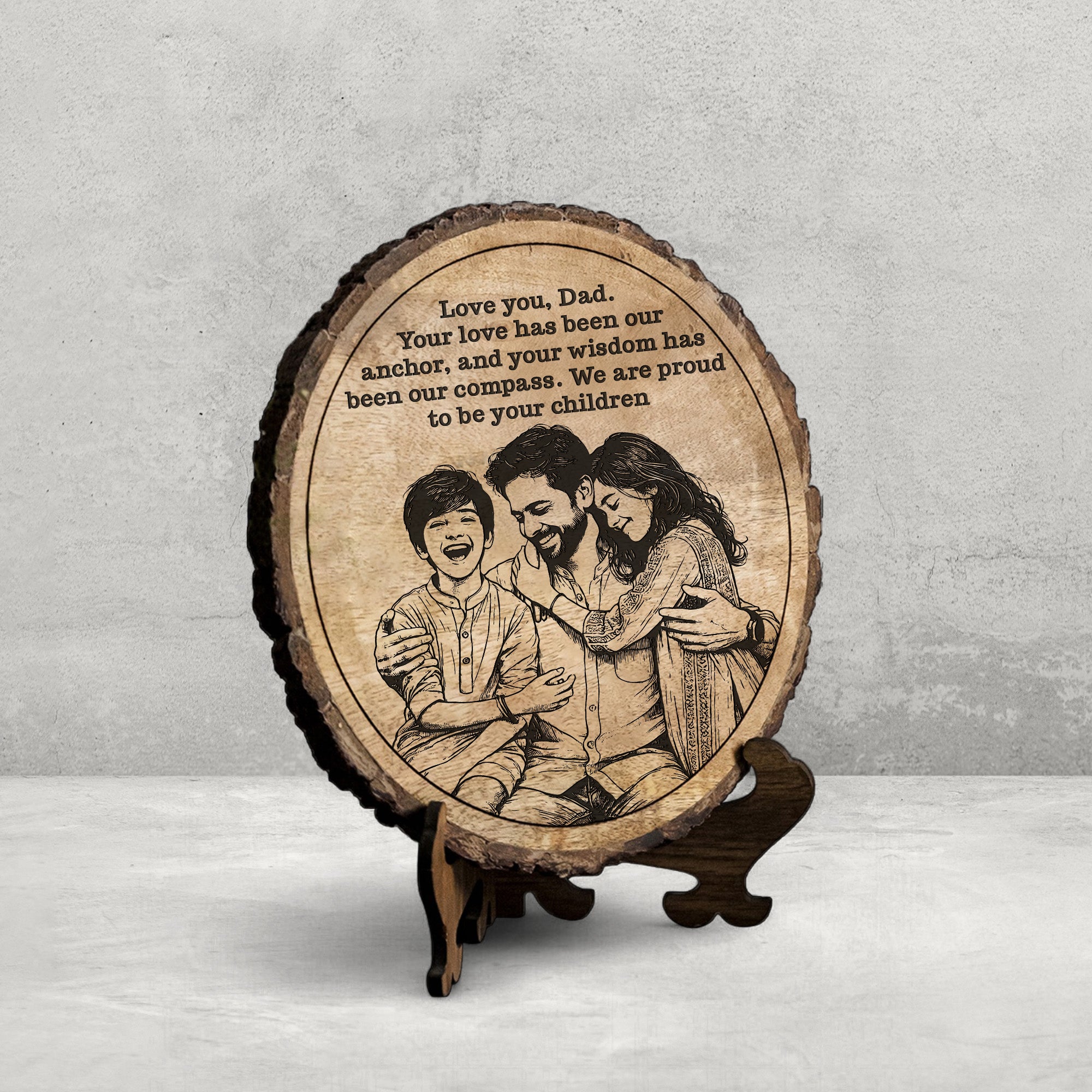 Handcrafted Mango Wood Personalized plaque - Father's day Gift