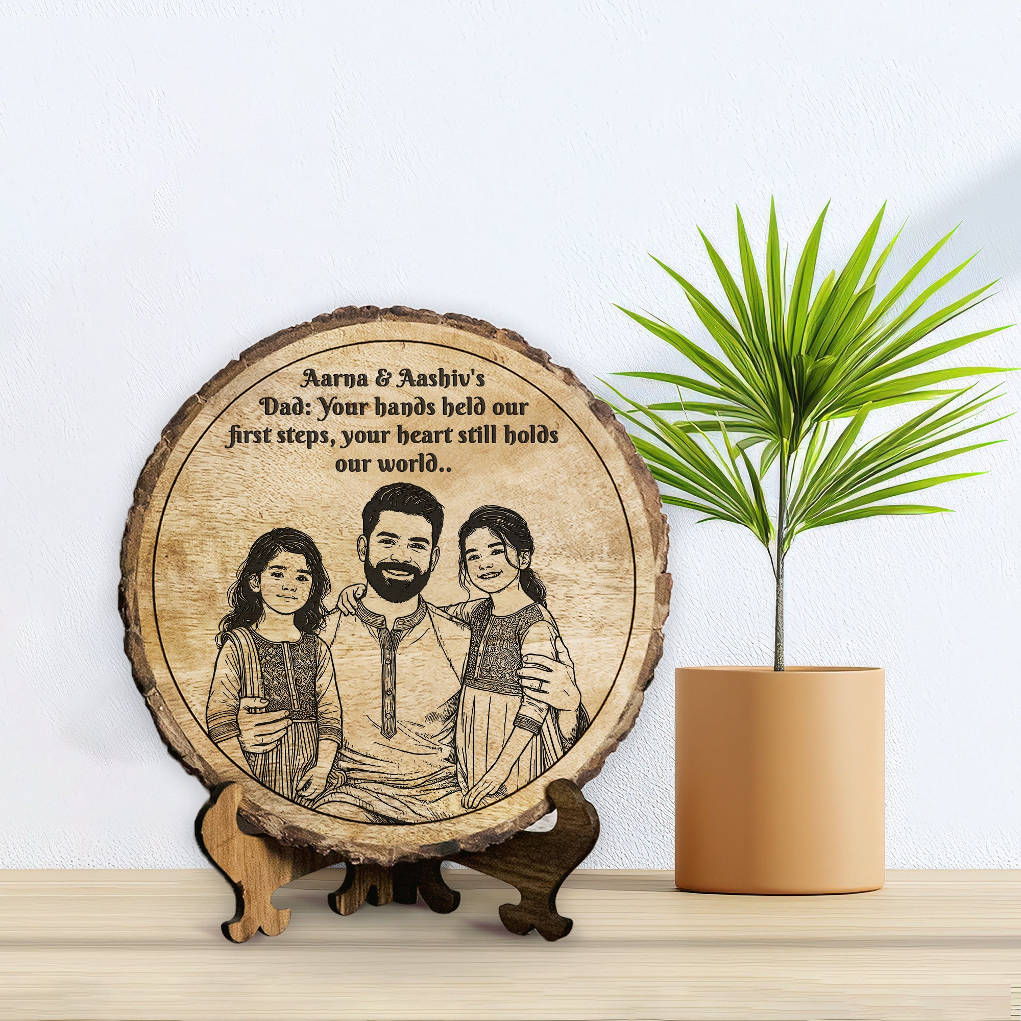 Handcrafted Mango Wood Personalized plaque - Father's day Gift