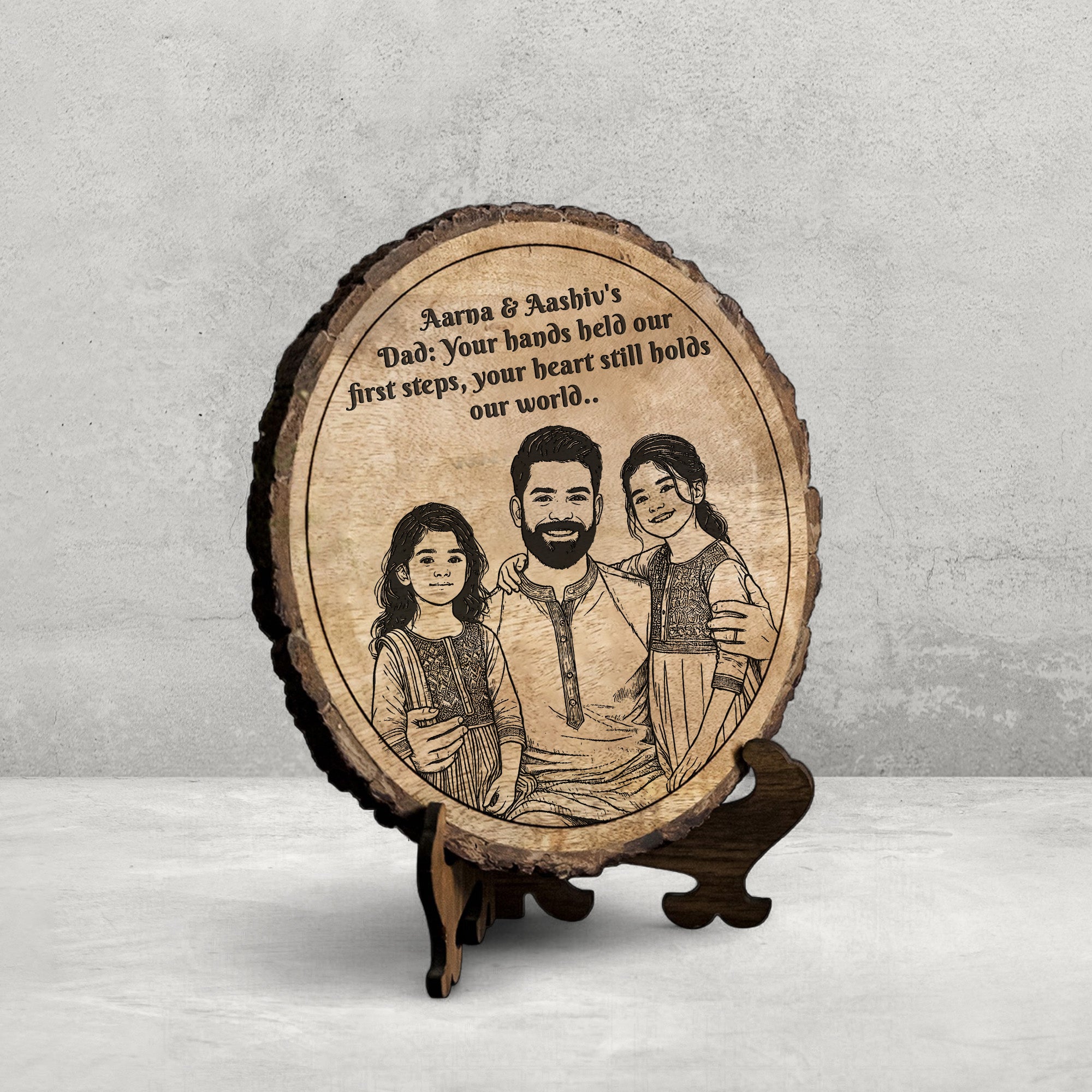Handcrafted Mango Wood Personalized plaque - Father's day Gift
