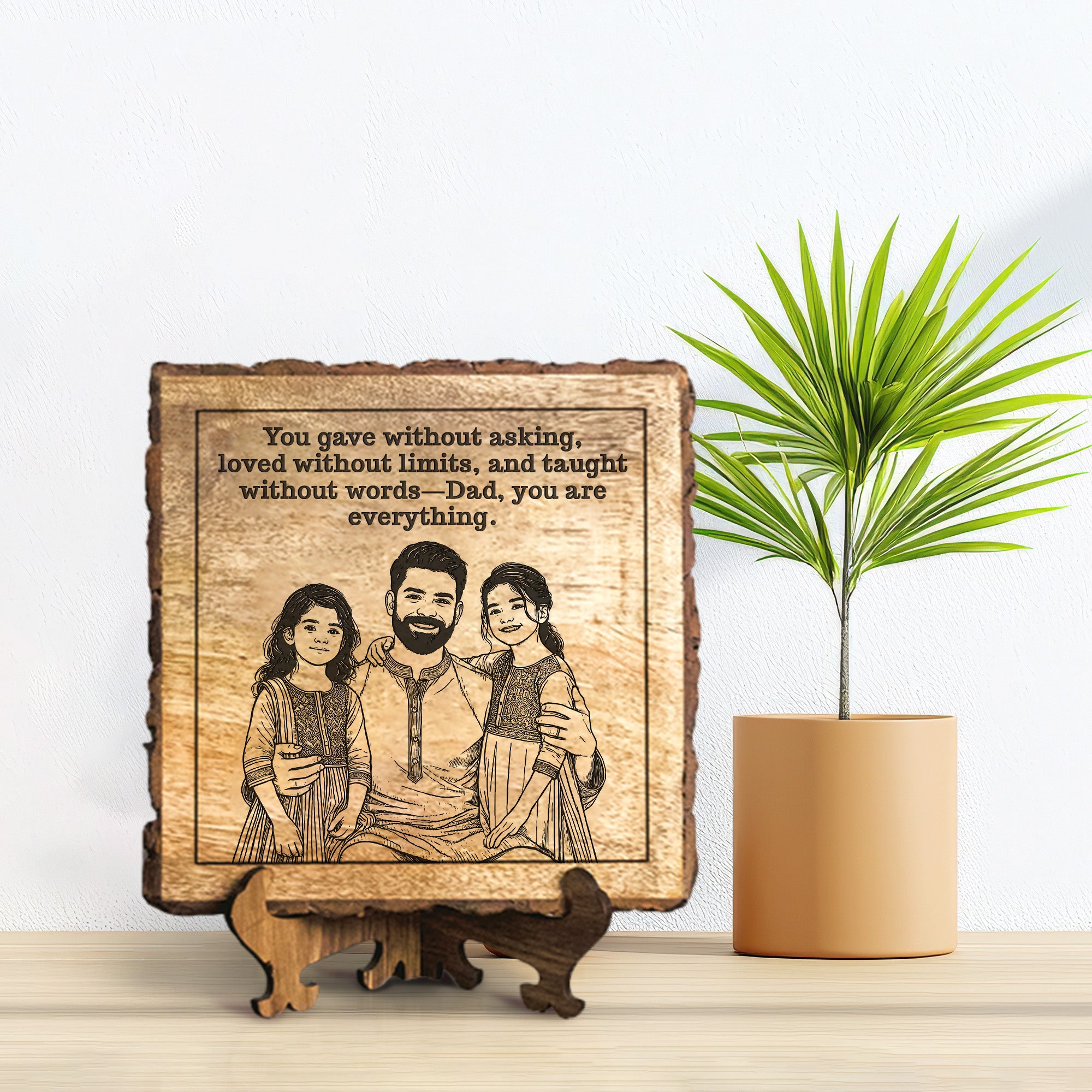 Handcrafted Mango Wood Personalized plaque - Father's day Gift