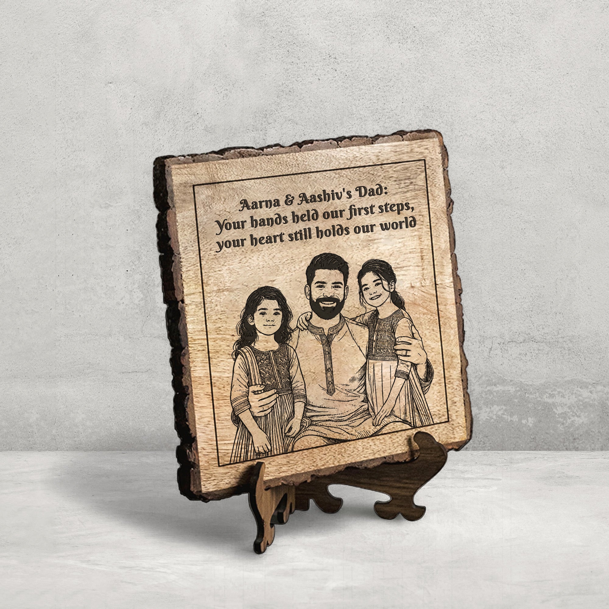 Handcrafted Mango Wood Personalized plaque - Father's day Gift