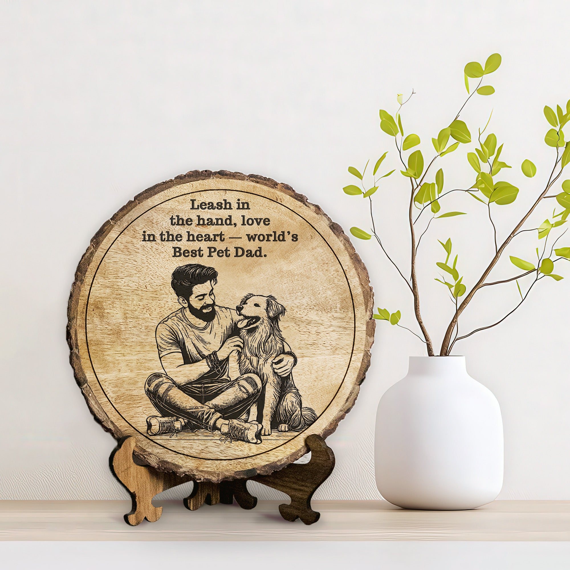 Handcrafted Mango Wood Personalized plaque - Father's day Gift