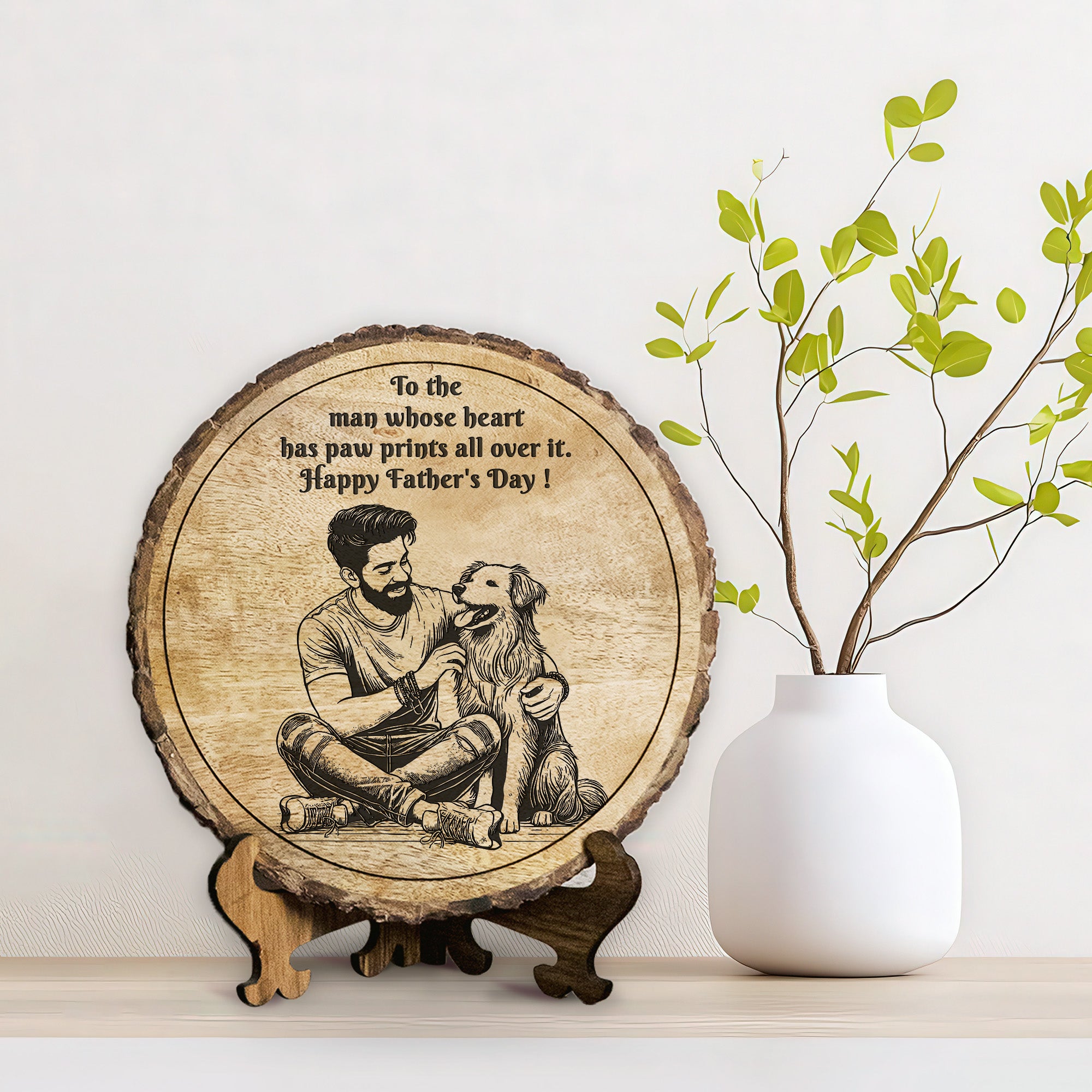 Handcrafted Mango Wood Personalized plaque - Father's day Gift