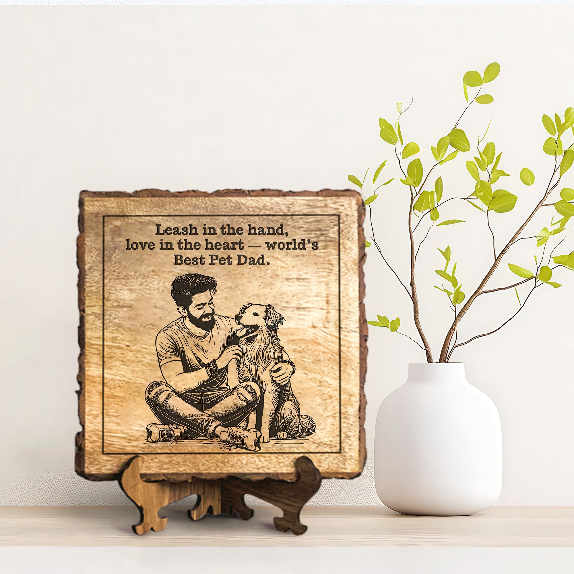 Handcrafted Mango Wood Personalized plaque - Father's day Gift