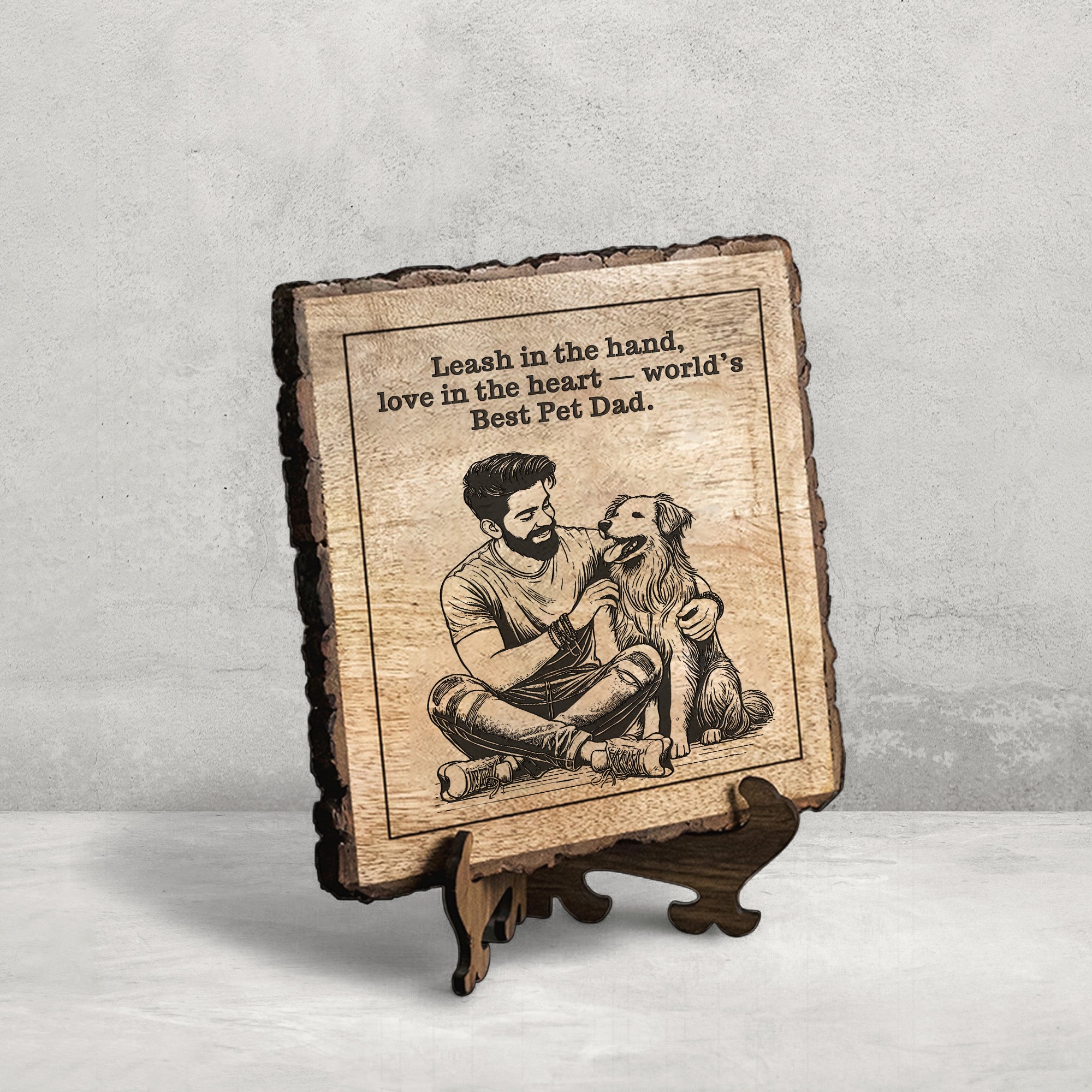 Handcrafted Mango Wood Personalized plaque - Father's day Gift