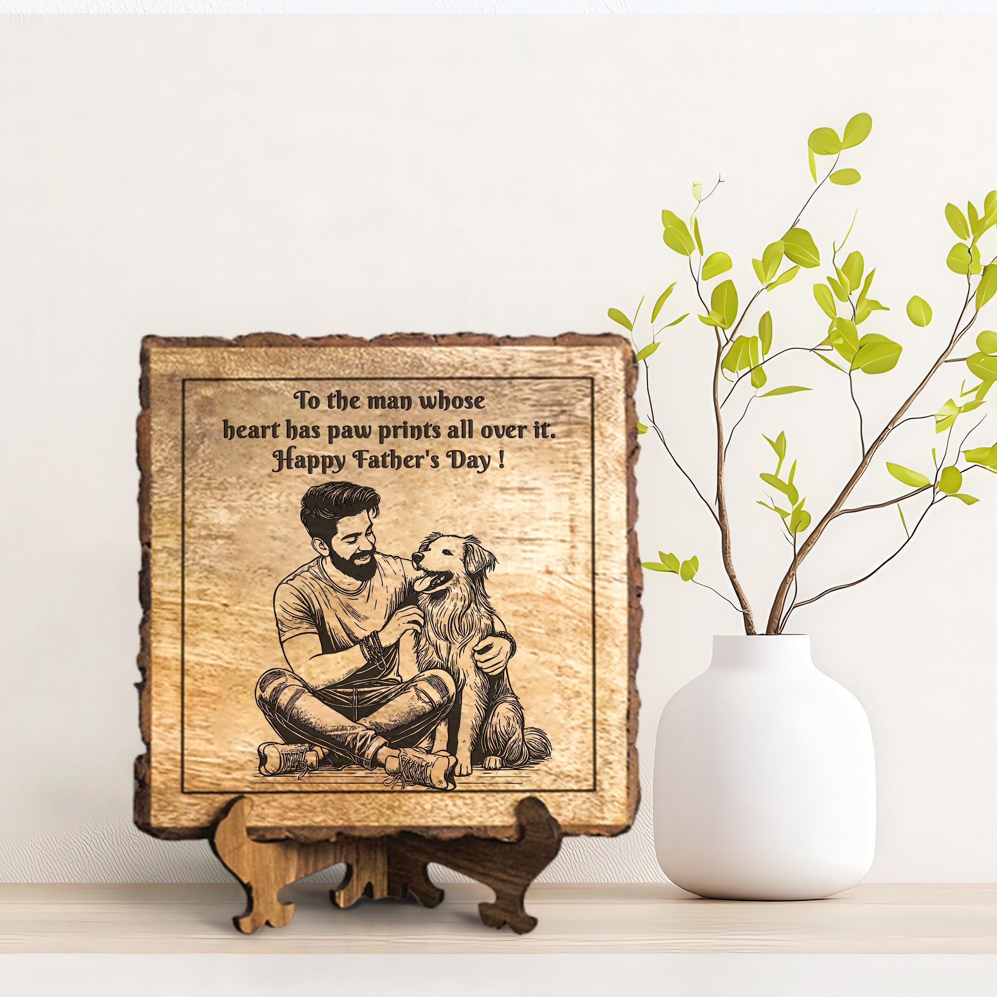 Handcrafted Mango Wood Personalized plaque - Father's day Gift