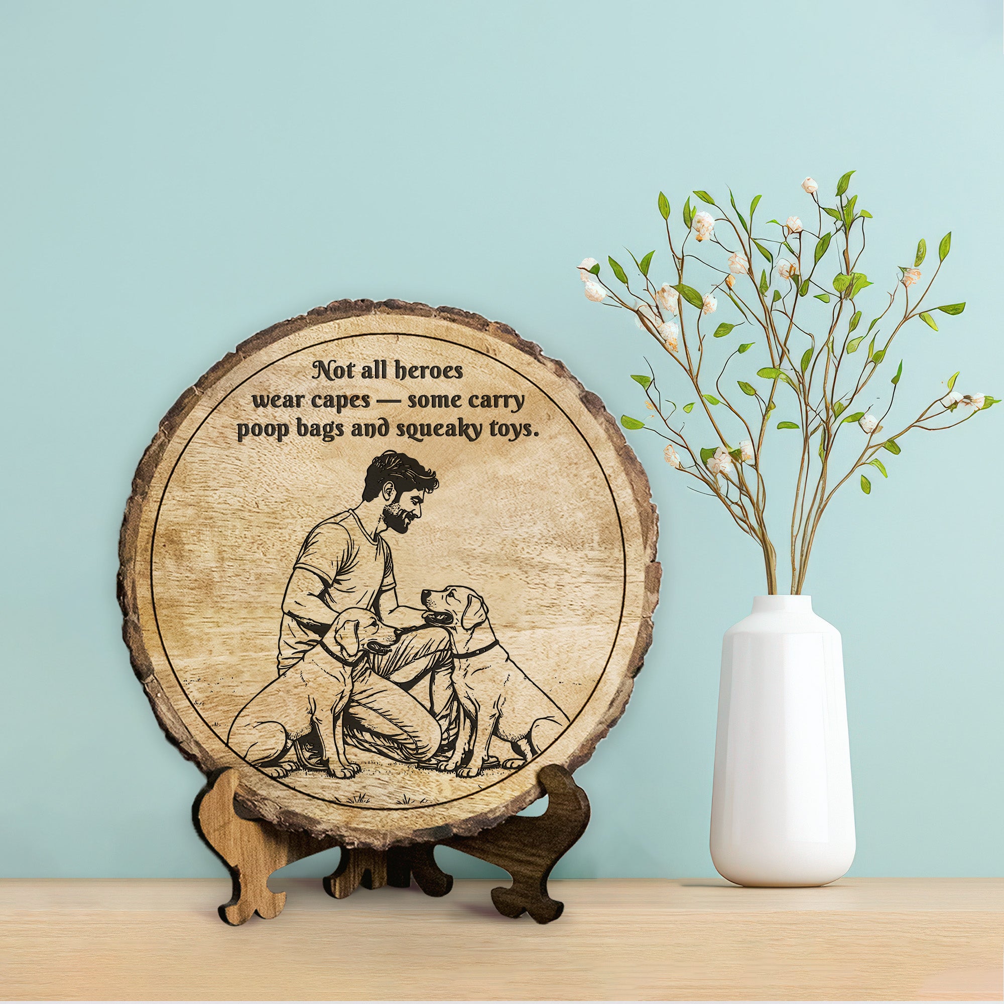 Handcrafted Mango Wood Personalized plaque - Father's day Gift