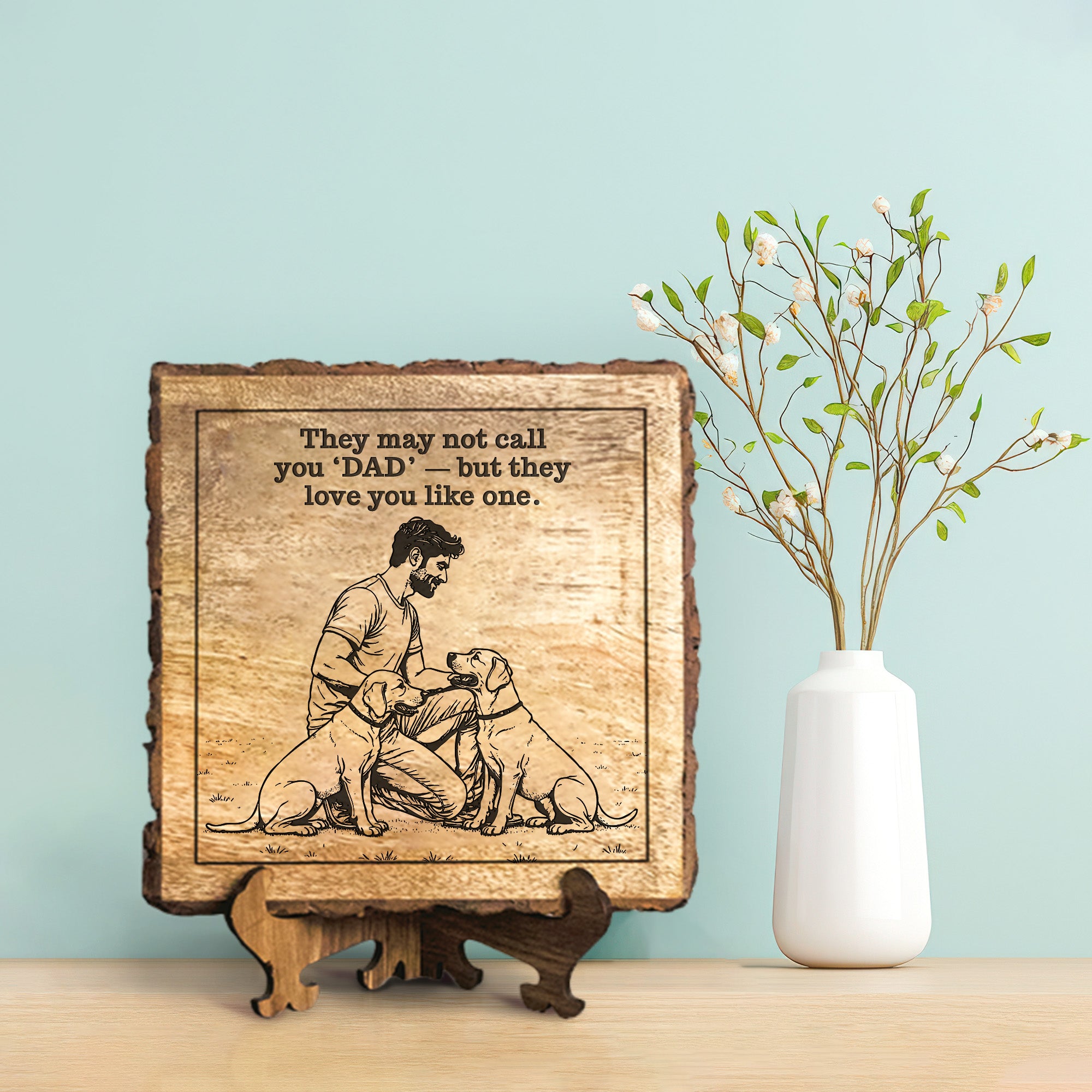 Handcrafted Mango Wood Personalized plaque - Father's day Gift