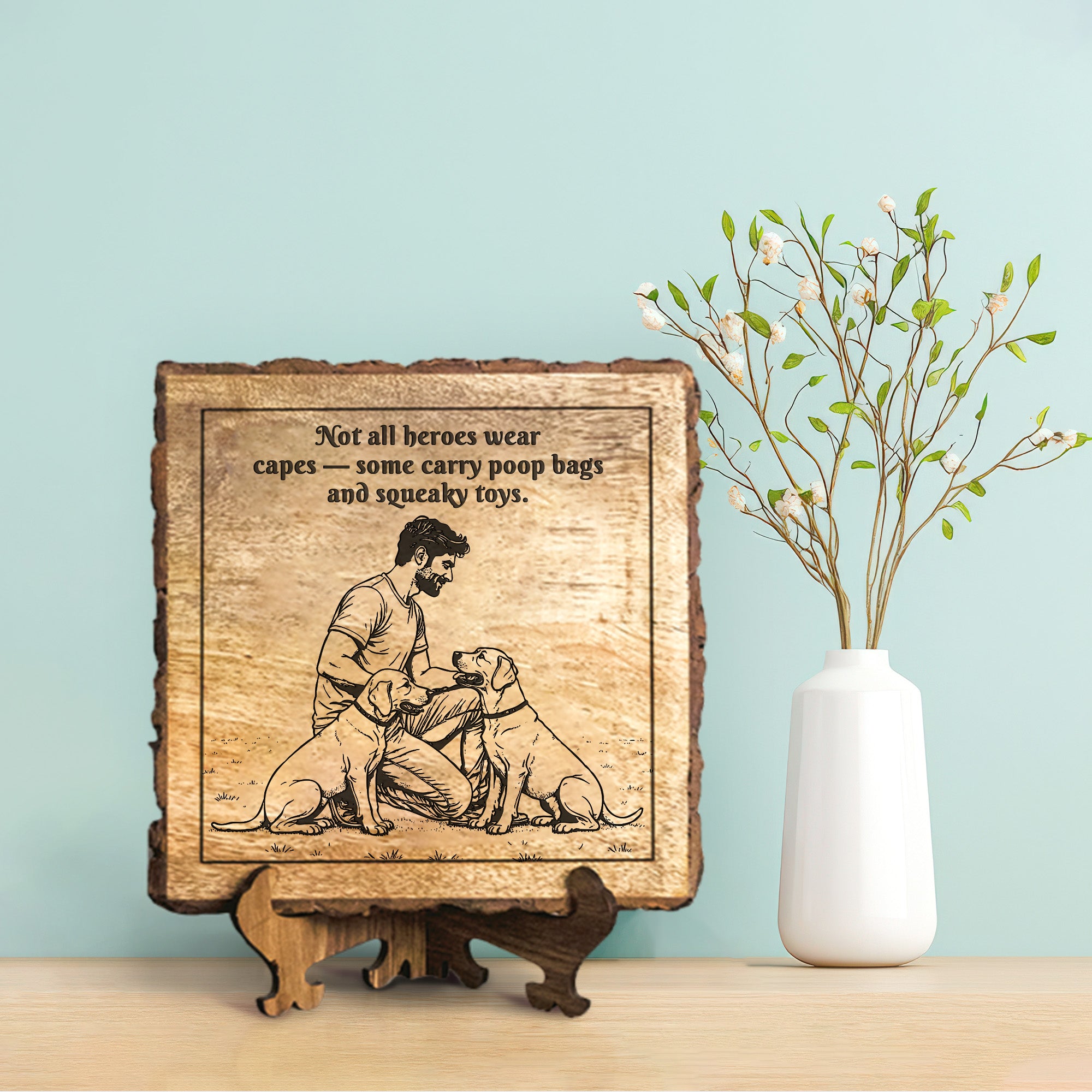 Handcrafted Mango Wood Personalized plaque - Father's day Gift