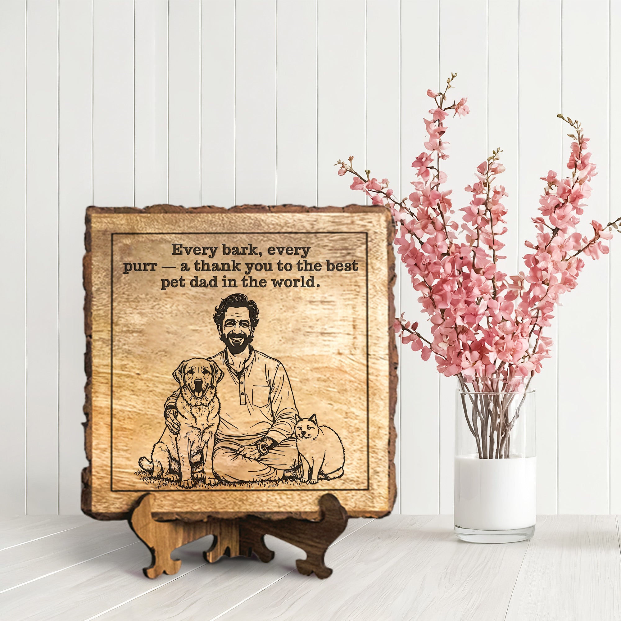 Handcrafted Mango Wood Personalized plaque - Father's day Gift