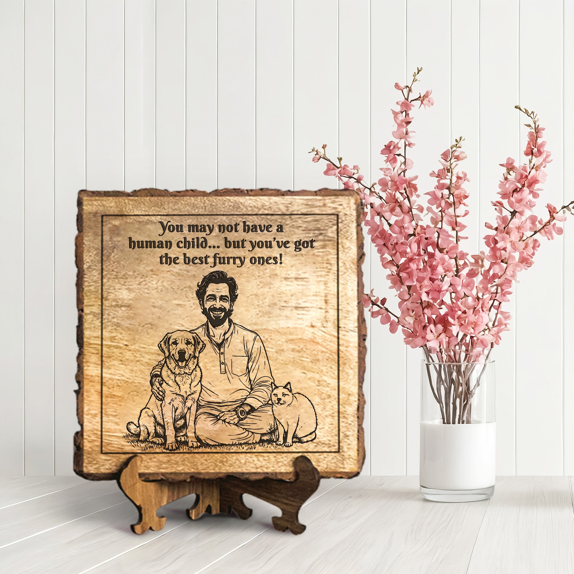 Handcrafted Mango Wood Personalized plaque - Father's day Gift