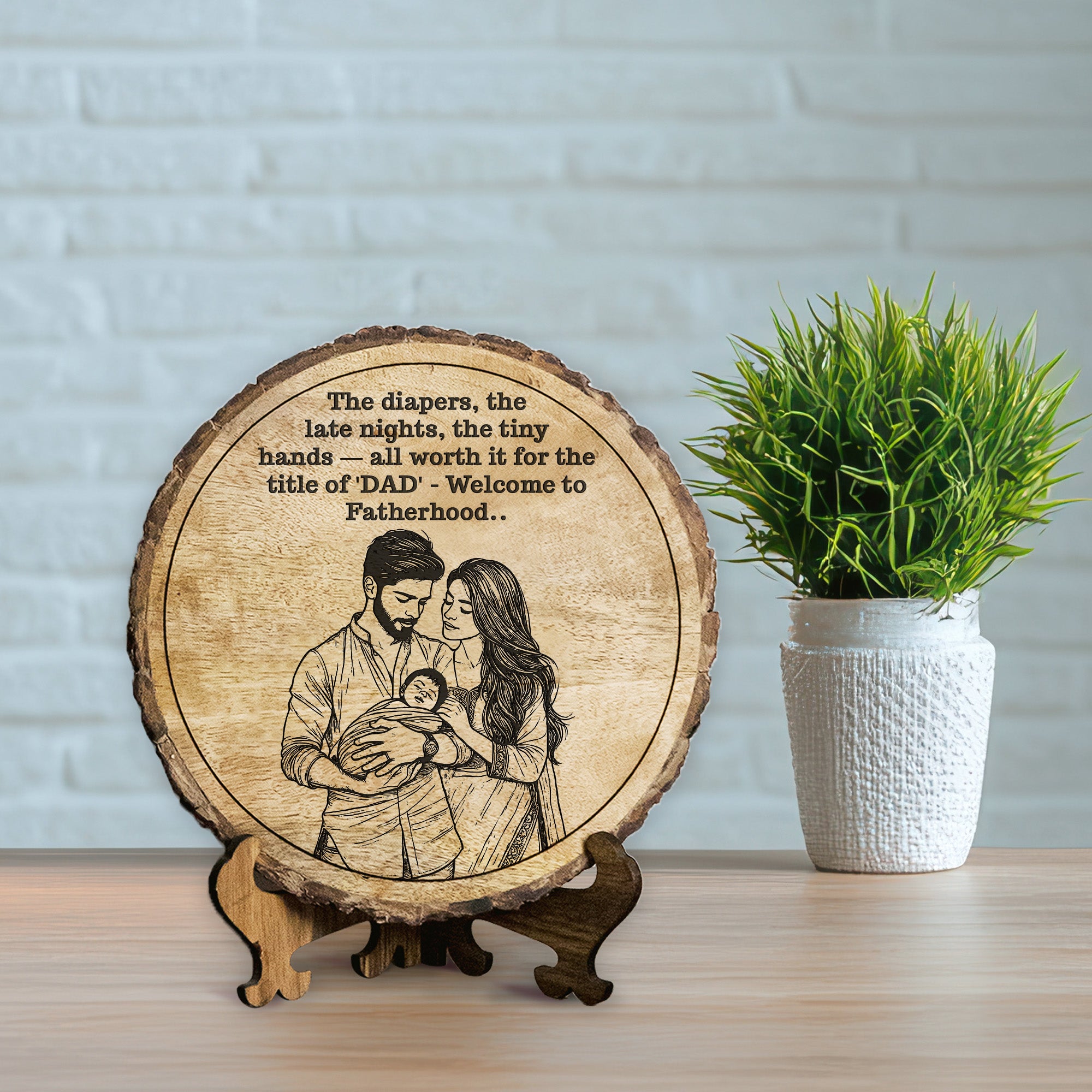 Handcrafted Mango Wood Personalized plaque - Father's day Gift