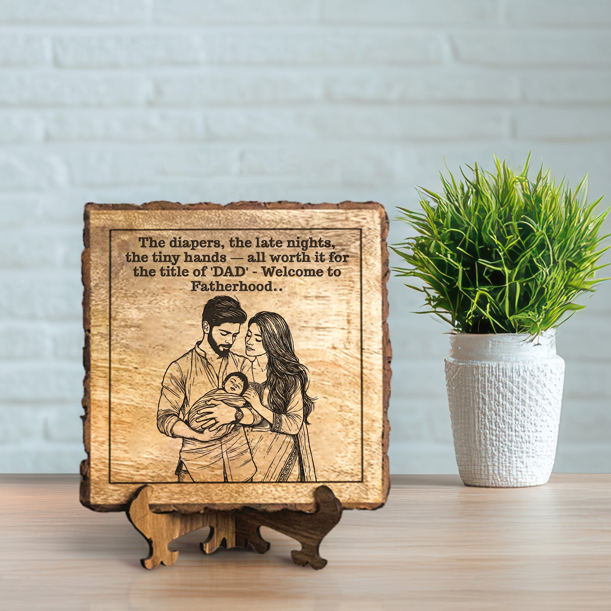 Handcrafted Mango Wood Personalized plaque - Father's day Gift