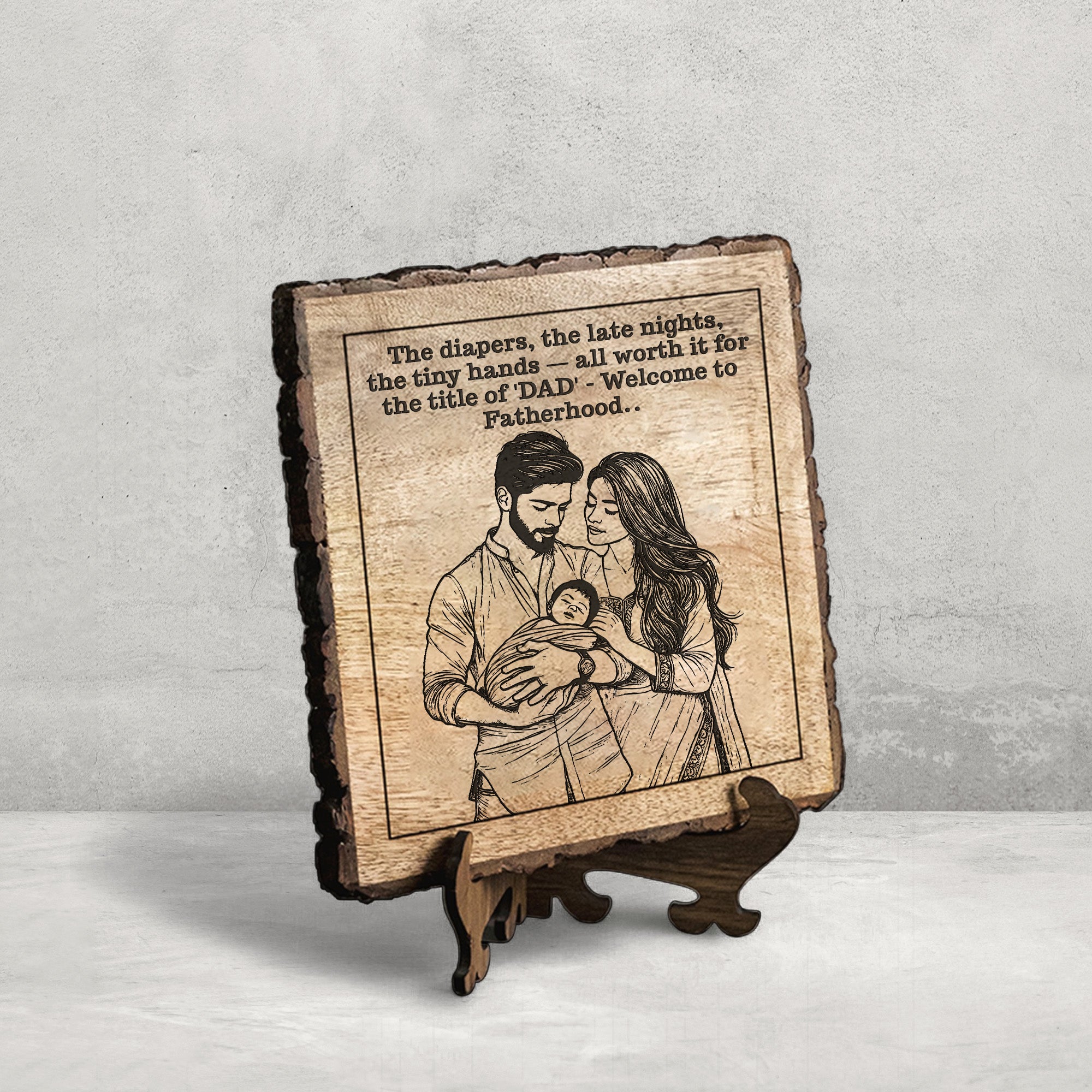 Handcrafted Mango Wood Personalized plaque - Father's day Gift