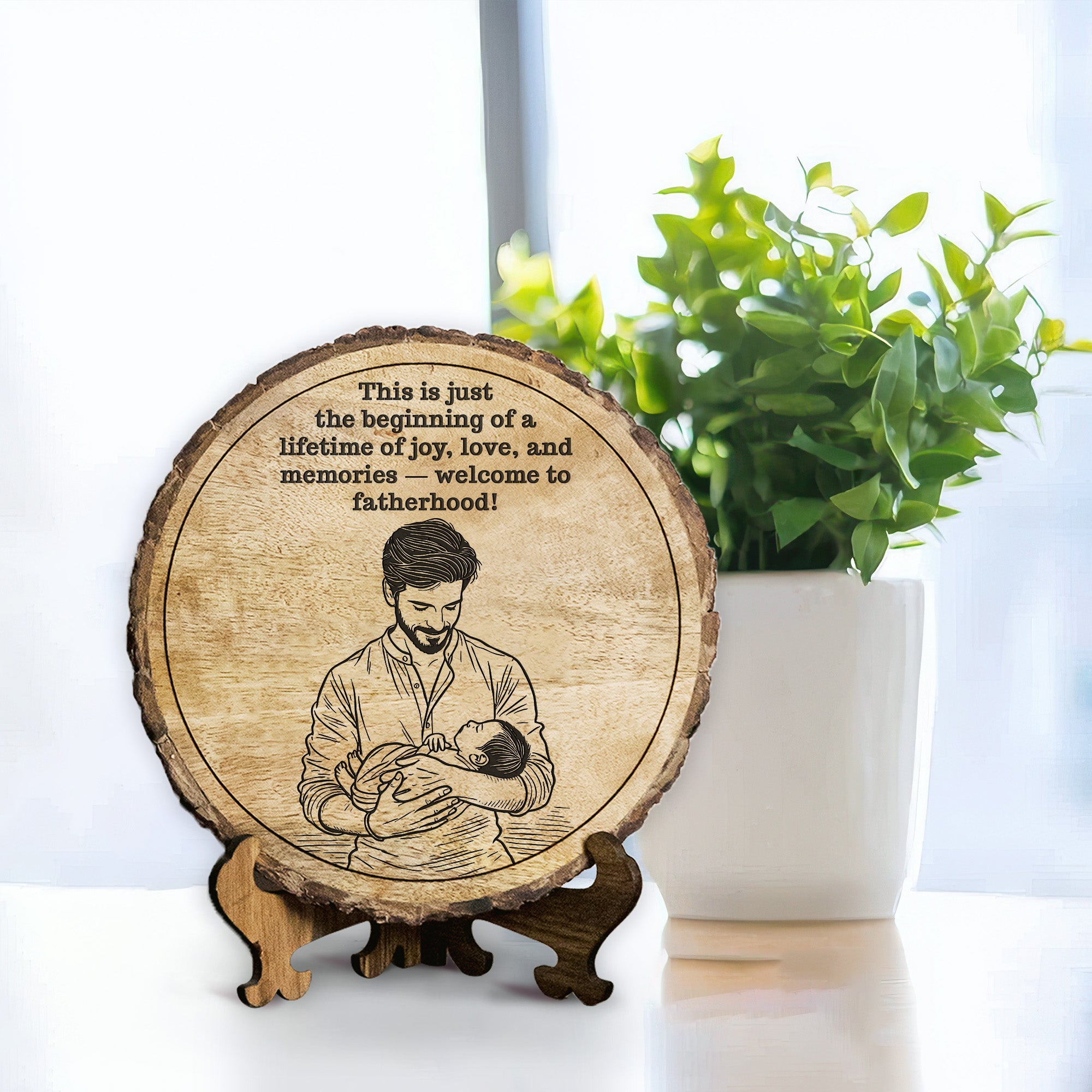 Handcrafted Mango Wood Personalized plaque - Father's day Gift