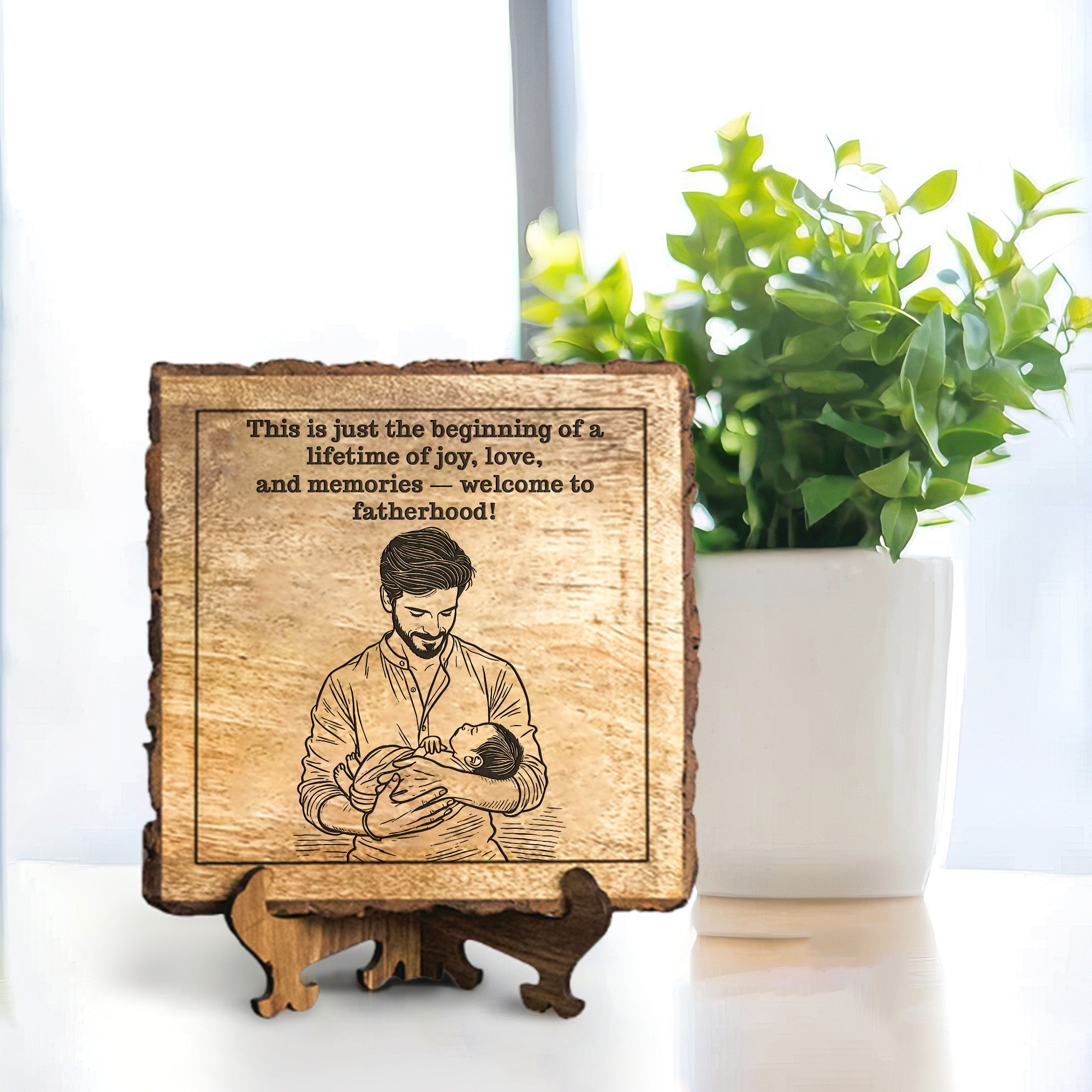Handcrafted Mango Wood Personalized plaque - Father's day Gift
