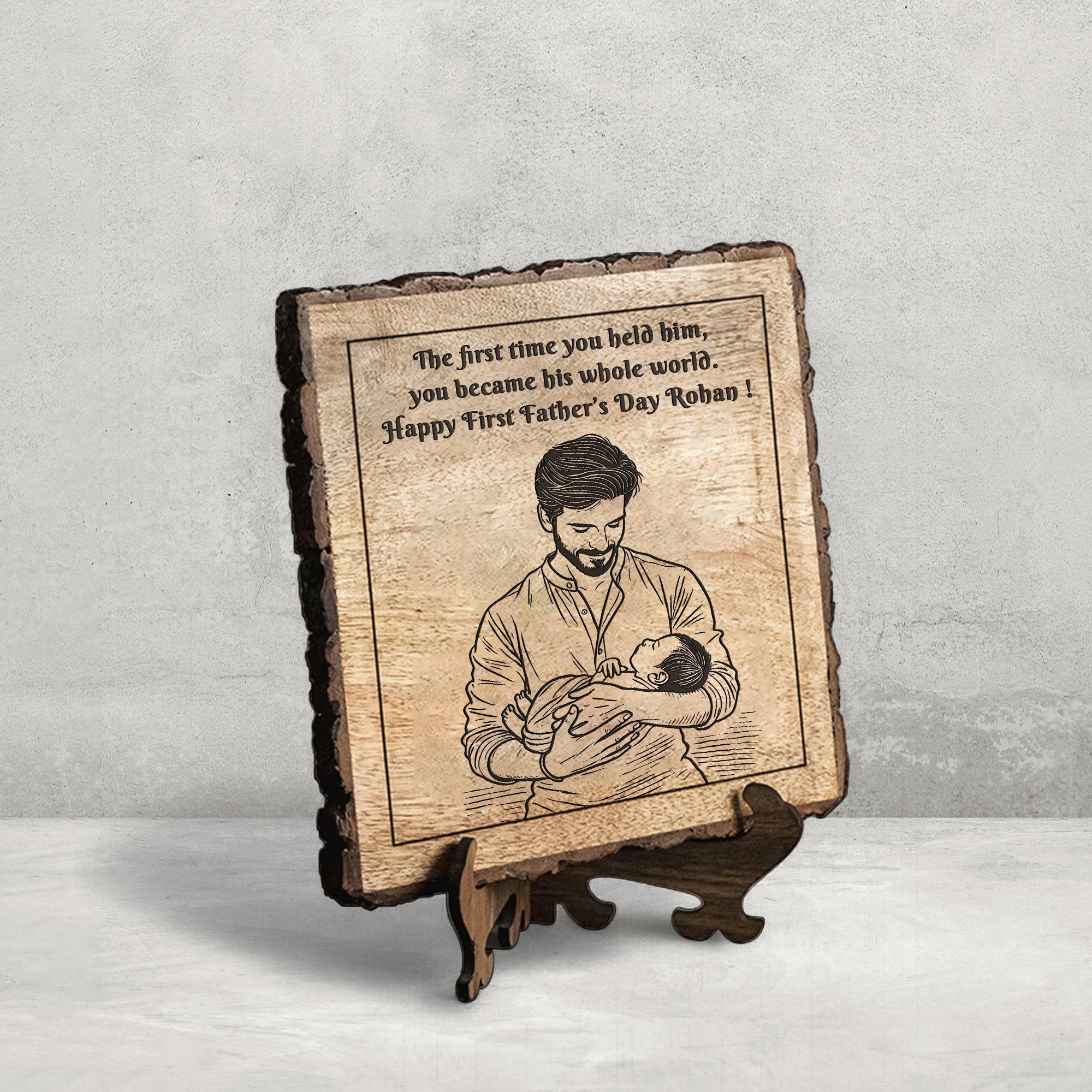 Handcrafted Mango Wood Personalized plaque - Father's day Gift