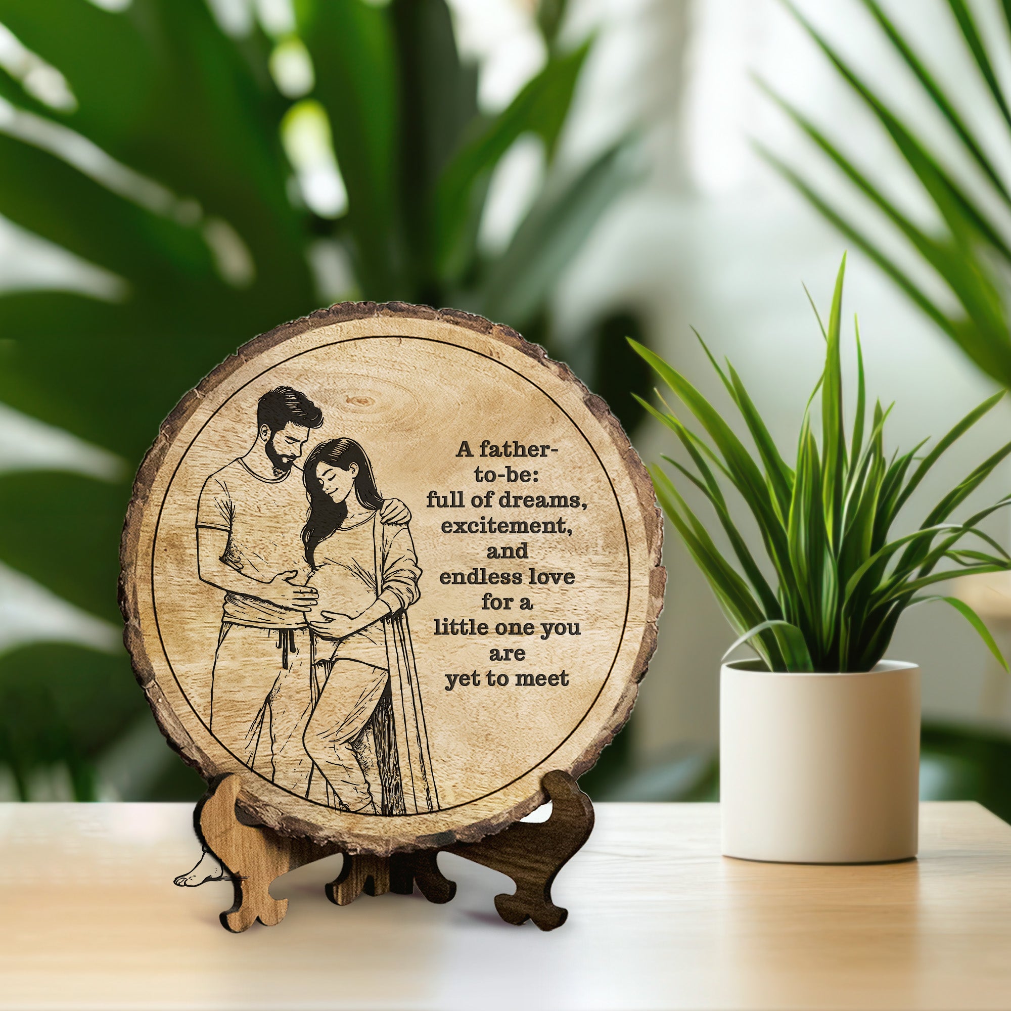 Handcrafted Mango Wood Personalized plaque - Father's day Gift