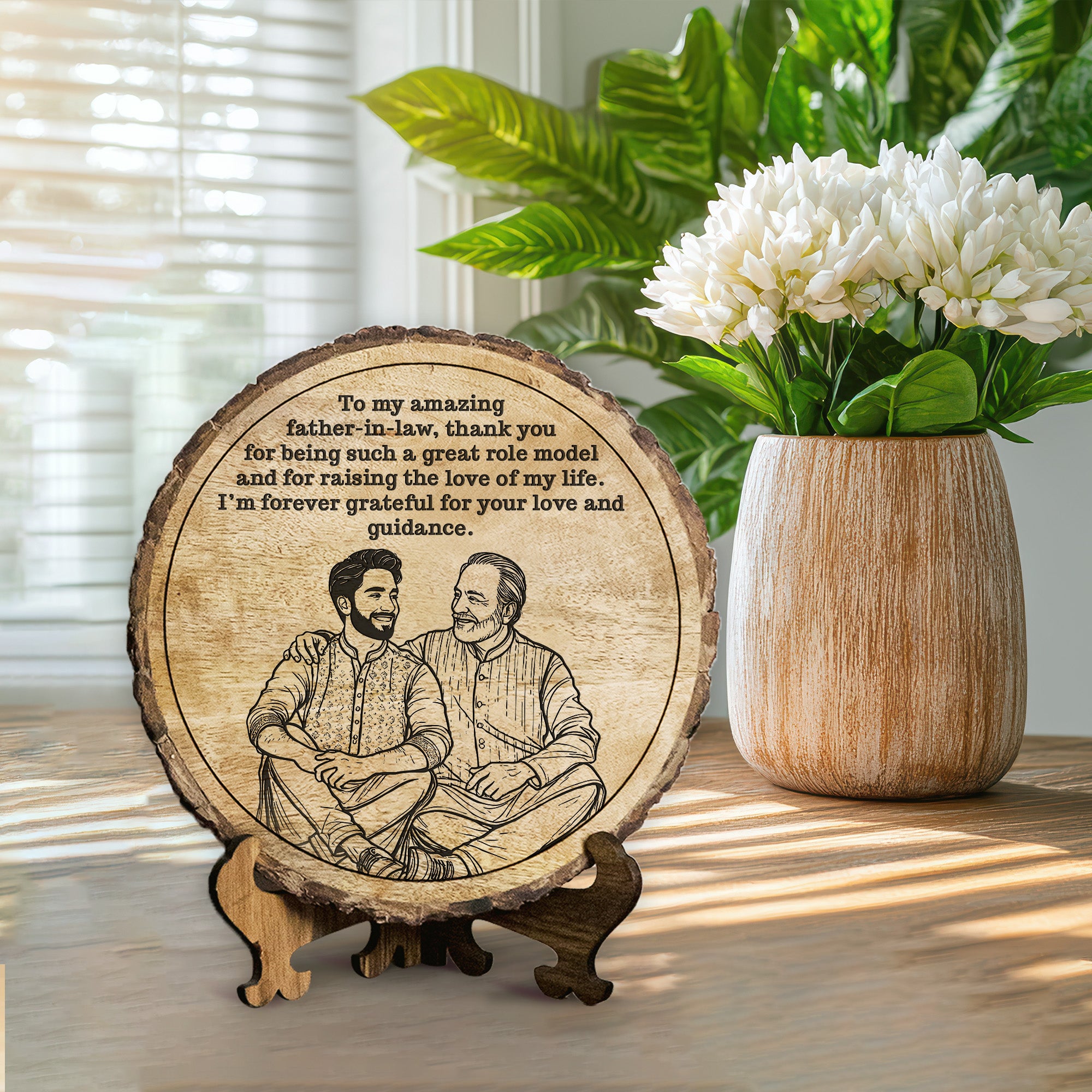 Handcrafted Mango Wood Personalized plaque - Father's day Gift