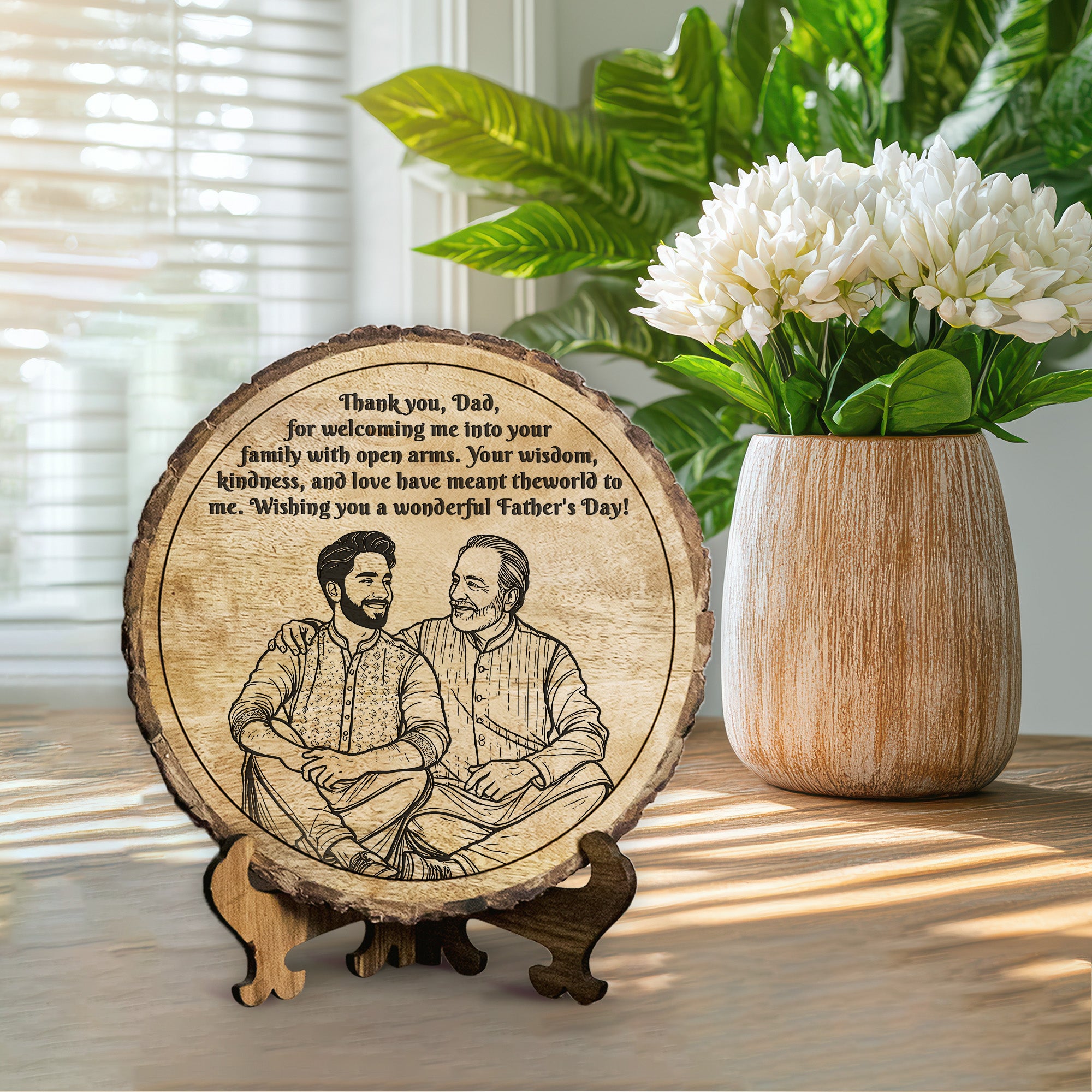 Handcrafted Mango Wood Personalized plaque - Father's day Gift