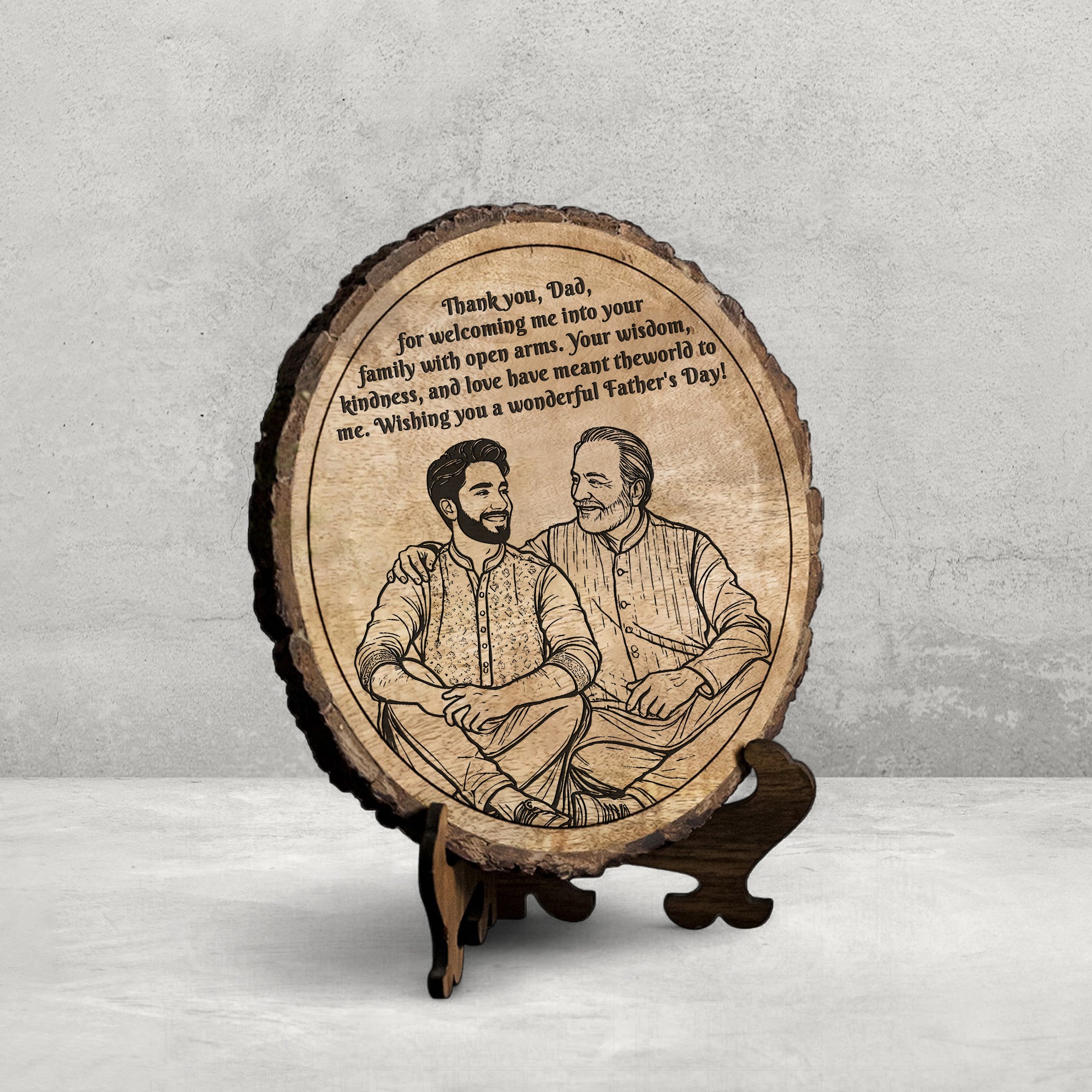 Handcrafted Mango Wood Personalized plaque - Father's day Gift