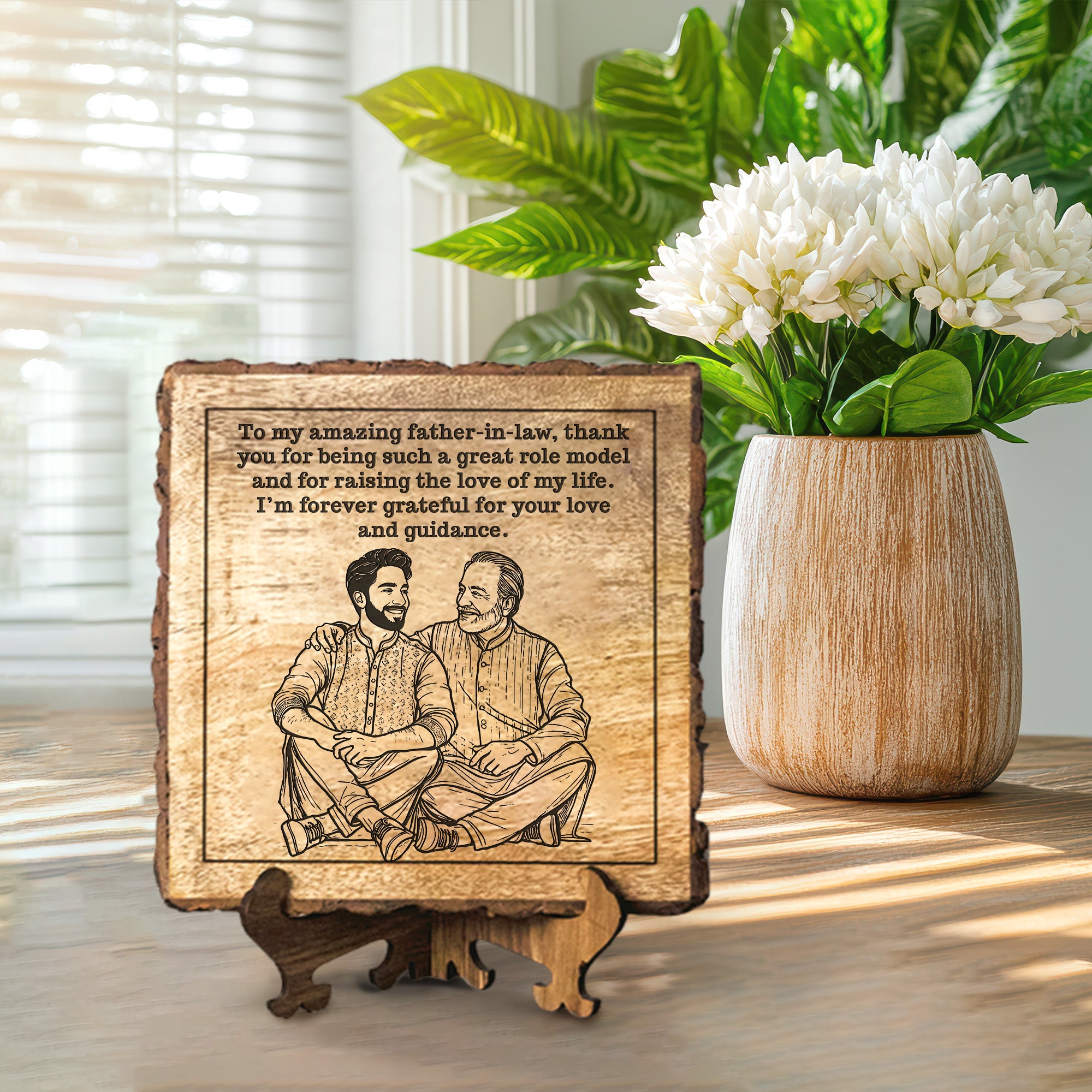 Handcrafted Mango Wood Personalized plaque - Father's day Gift