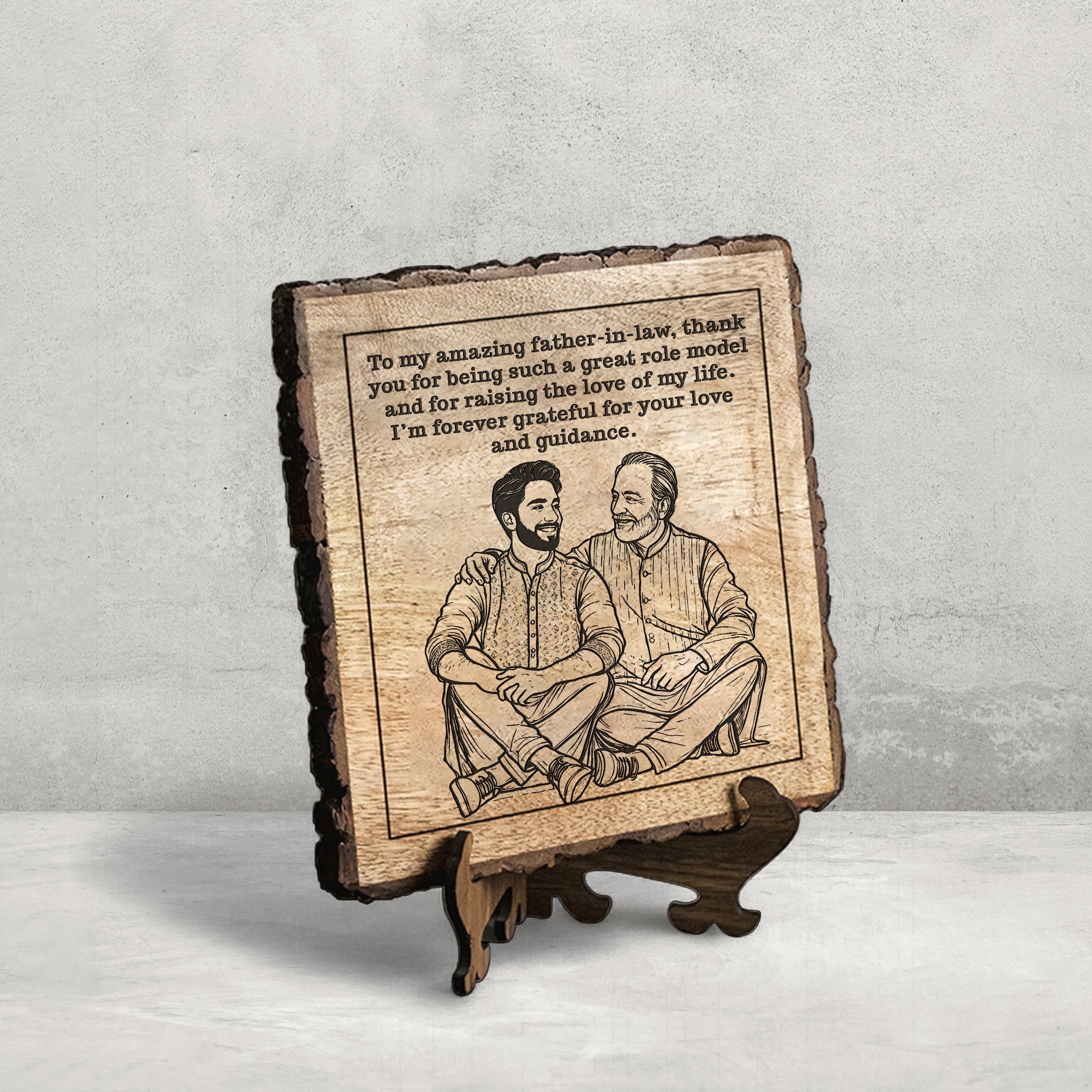 Handcrafted Mango Wood Personalized plaque - Father's day Gift