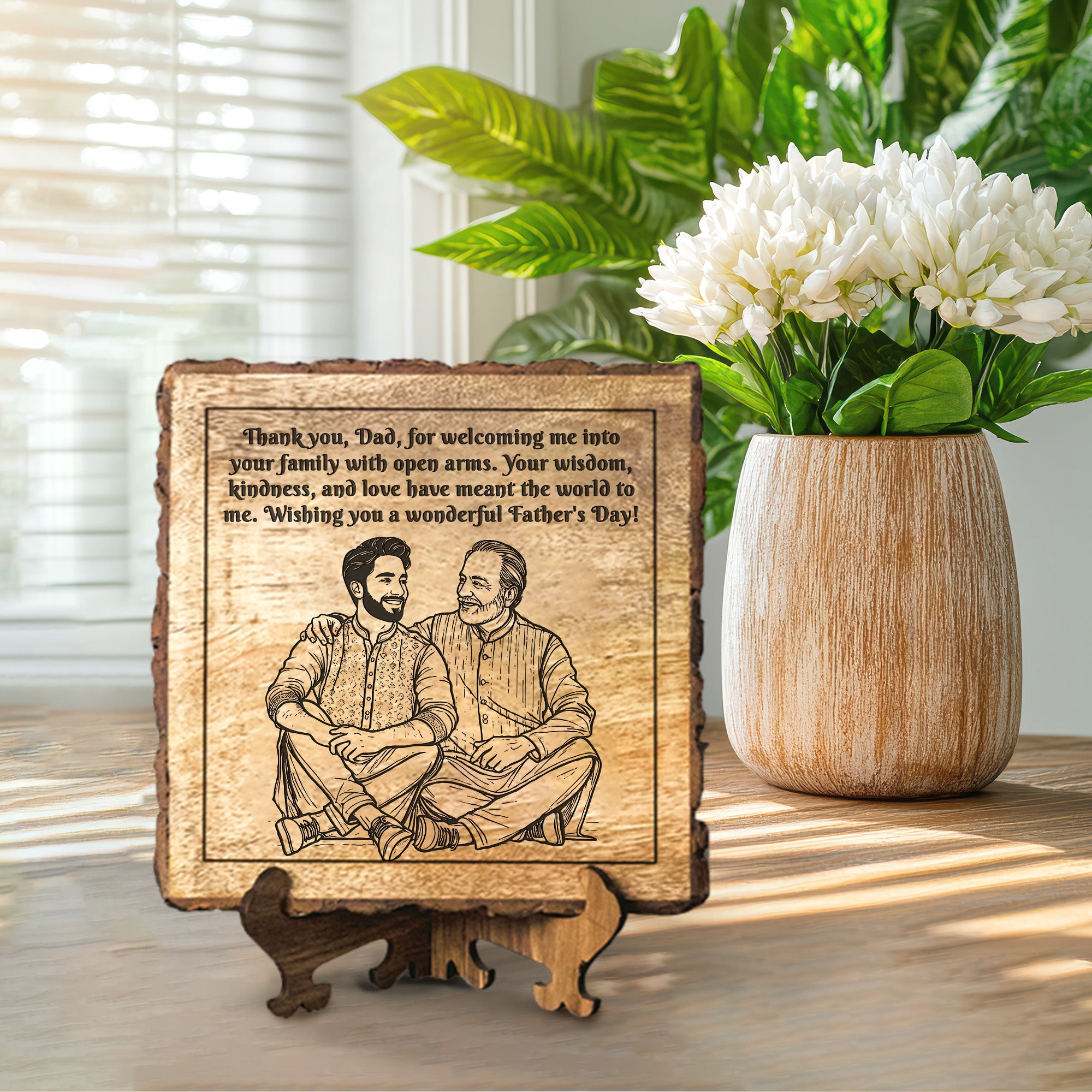 Handcrafted Mango Wood Personalized plaque - Father's day Gift