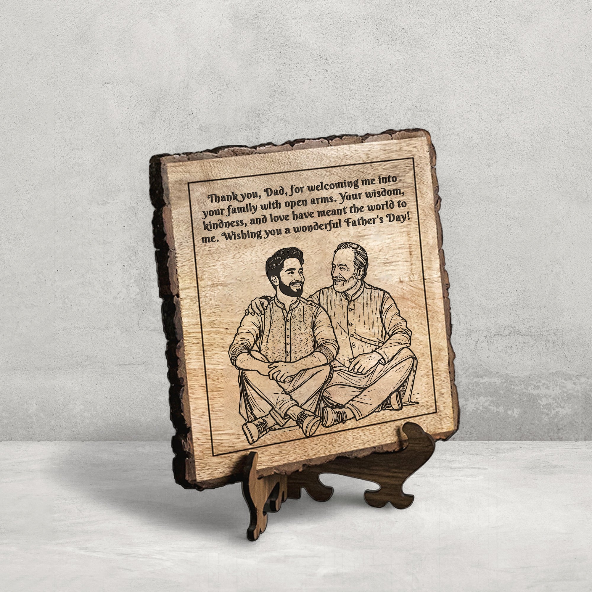 Handcrafted Mango Wood Personalized plaque - Father's day Gift