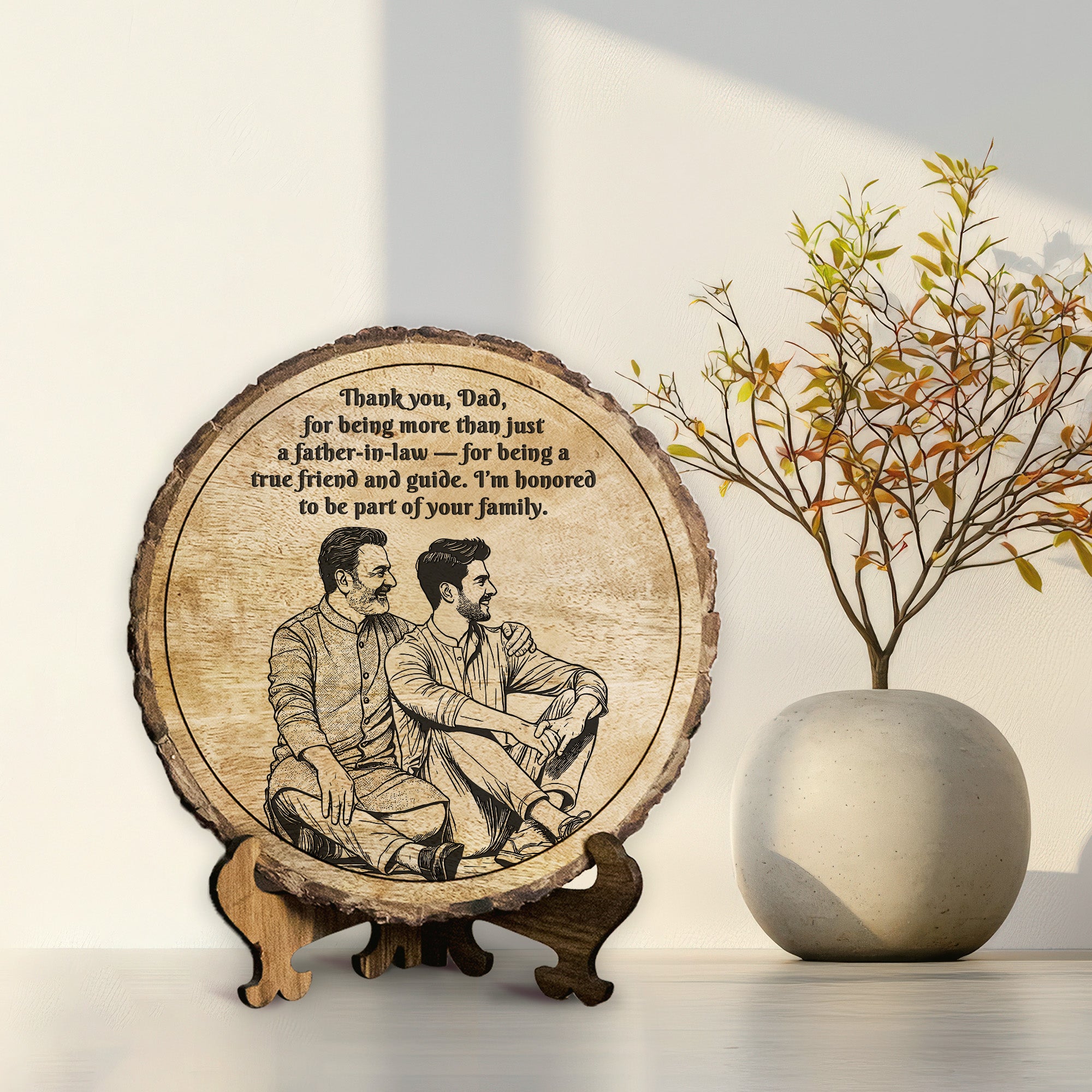 Handcrafted Mango Wood Personalized plaque - Father's day Gift