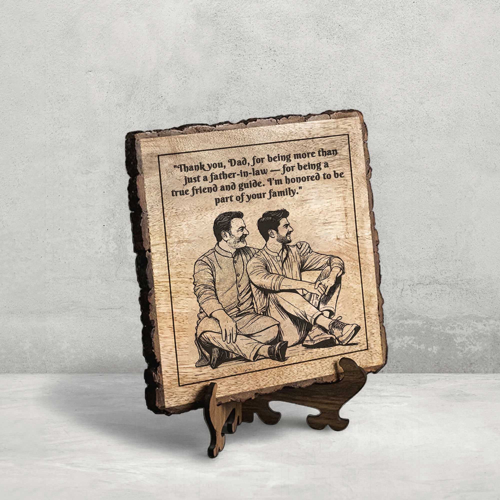 Handcrafted Mango Wood Personalized plaque - Father's day Gift