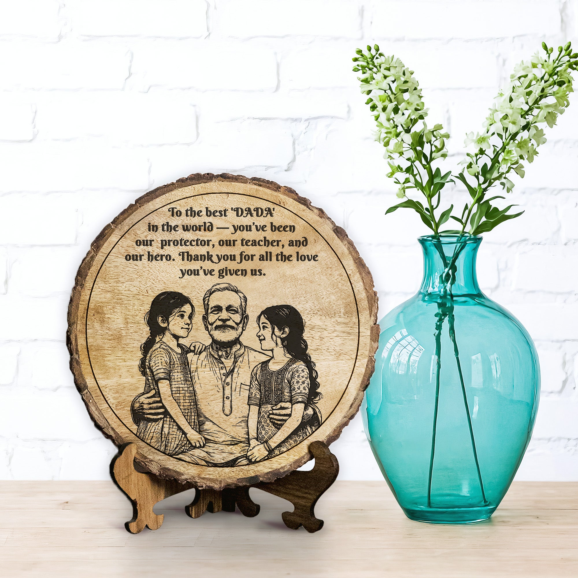 Handcrafted Mango Wood Personalized plaque - Father's day Gift