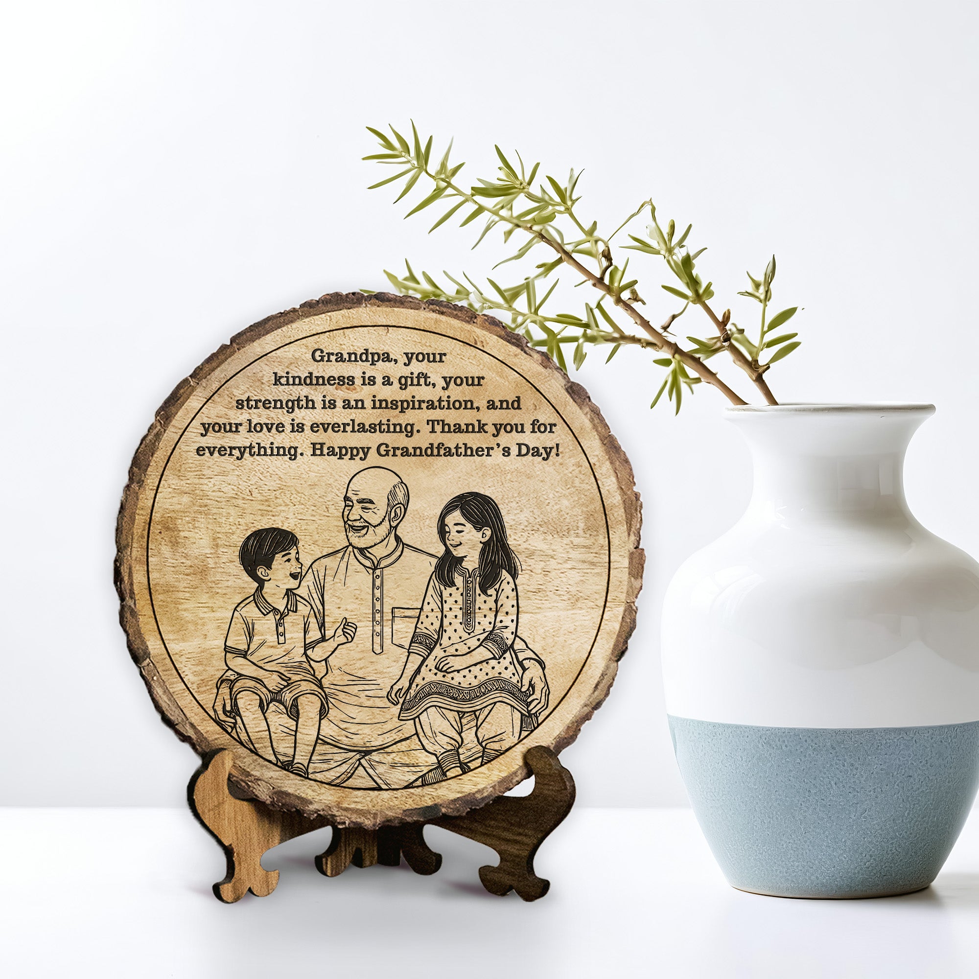 Handcrafted Mango Wood Personalized plaque - Father's day Gift