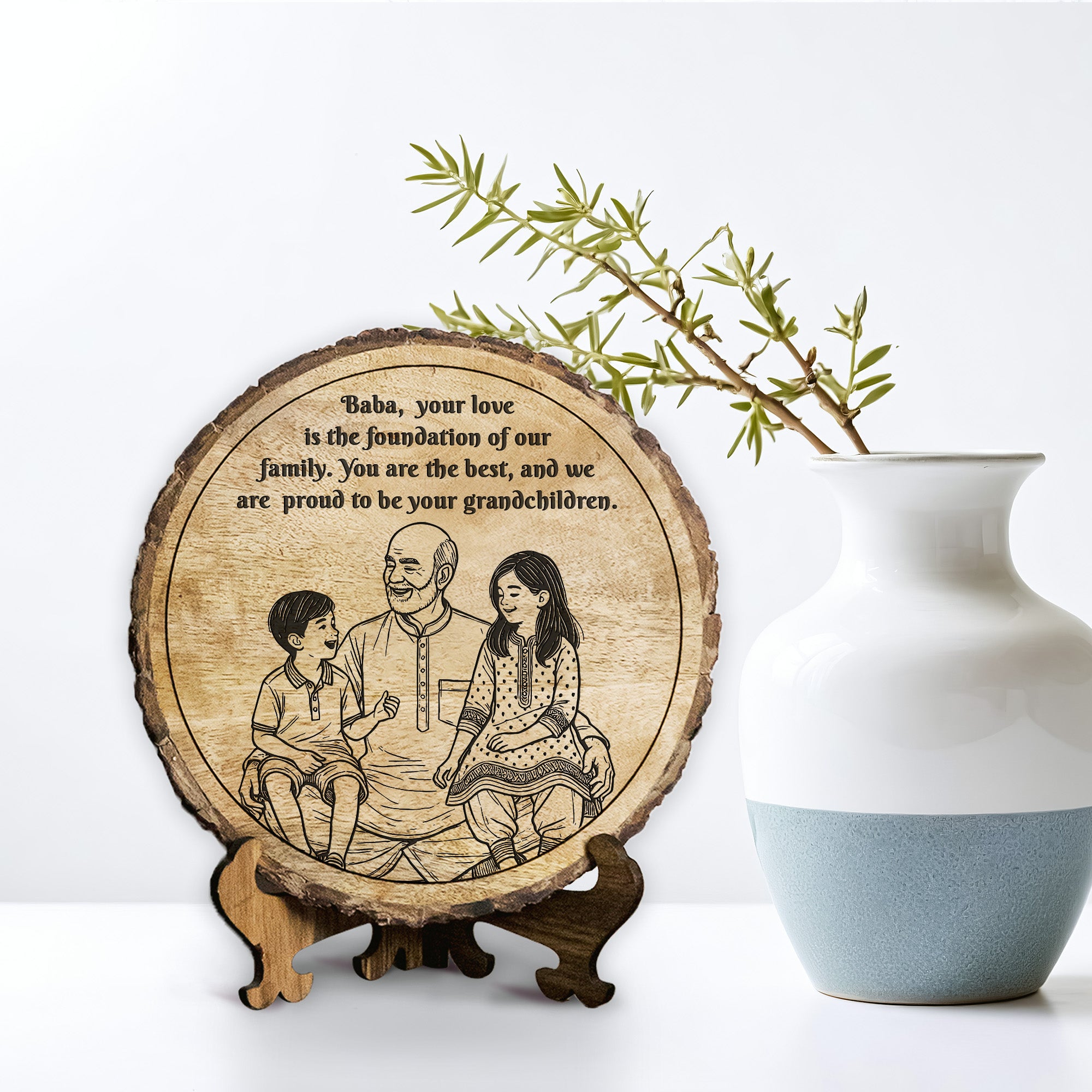 Handcrafted Mango Wood Personalized plaque - Father's day Gift