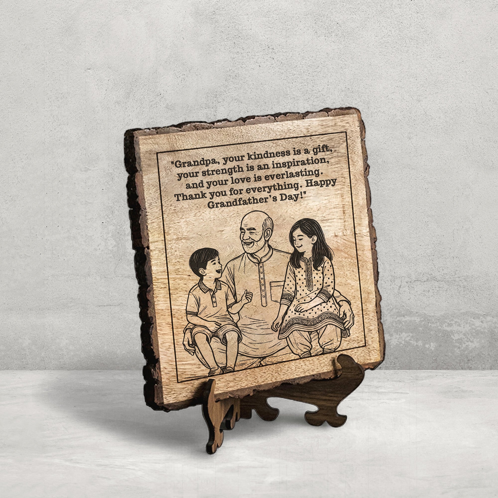 Handcrafted Mango Wood Personalized plaque - Father's day Gift